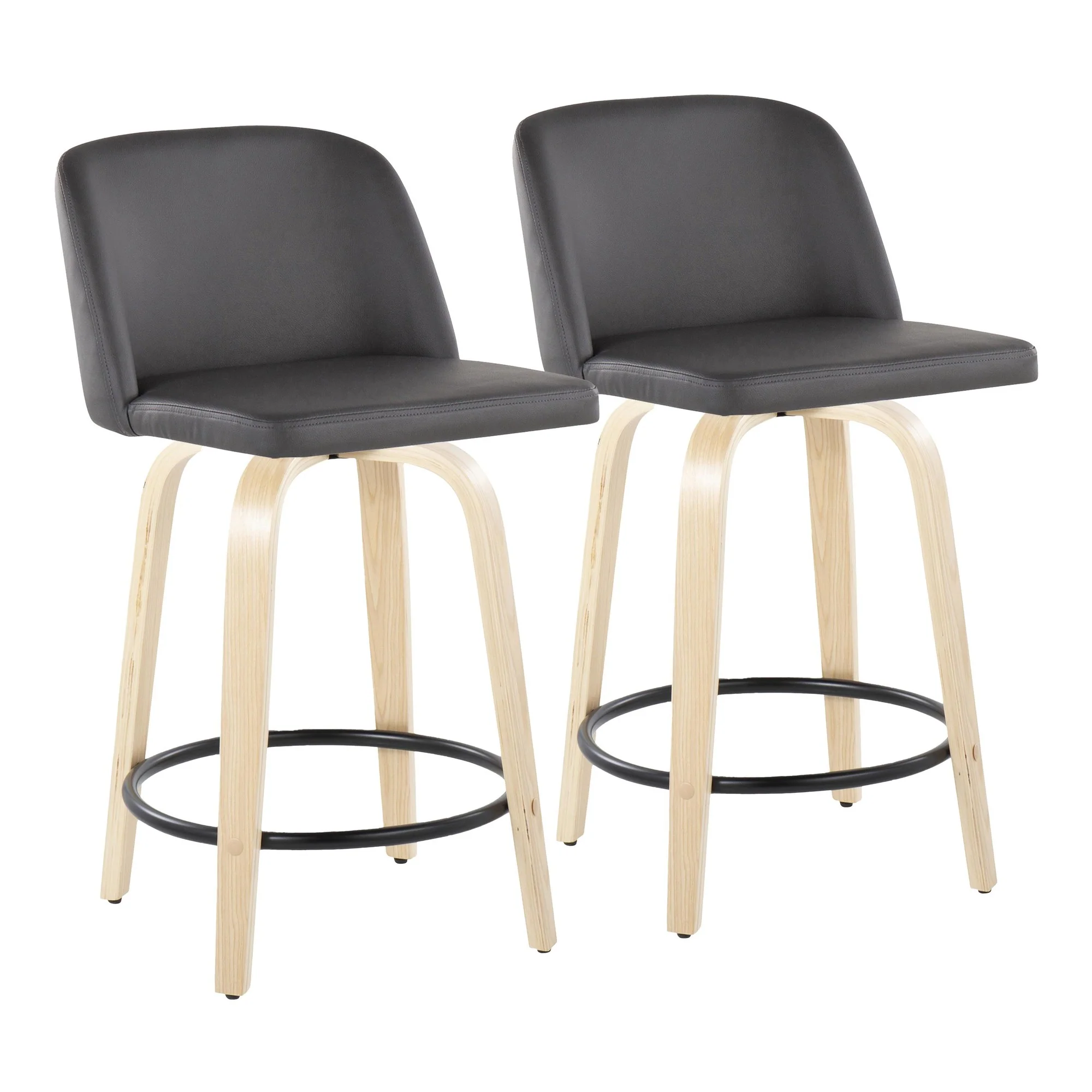 Toriano 24" Fixed Height Counter Stool - Set of 2 Brown By LumiSource - Image 14