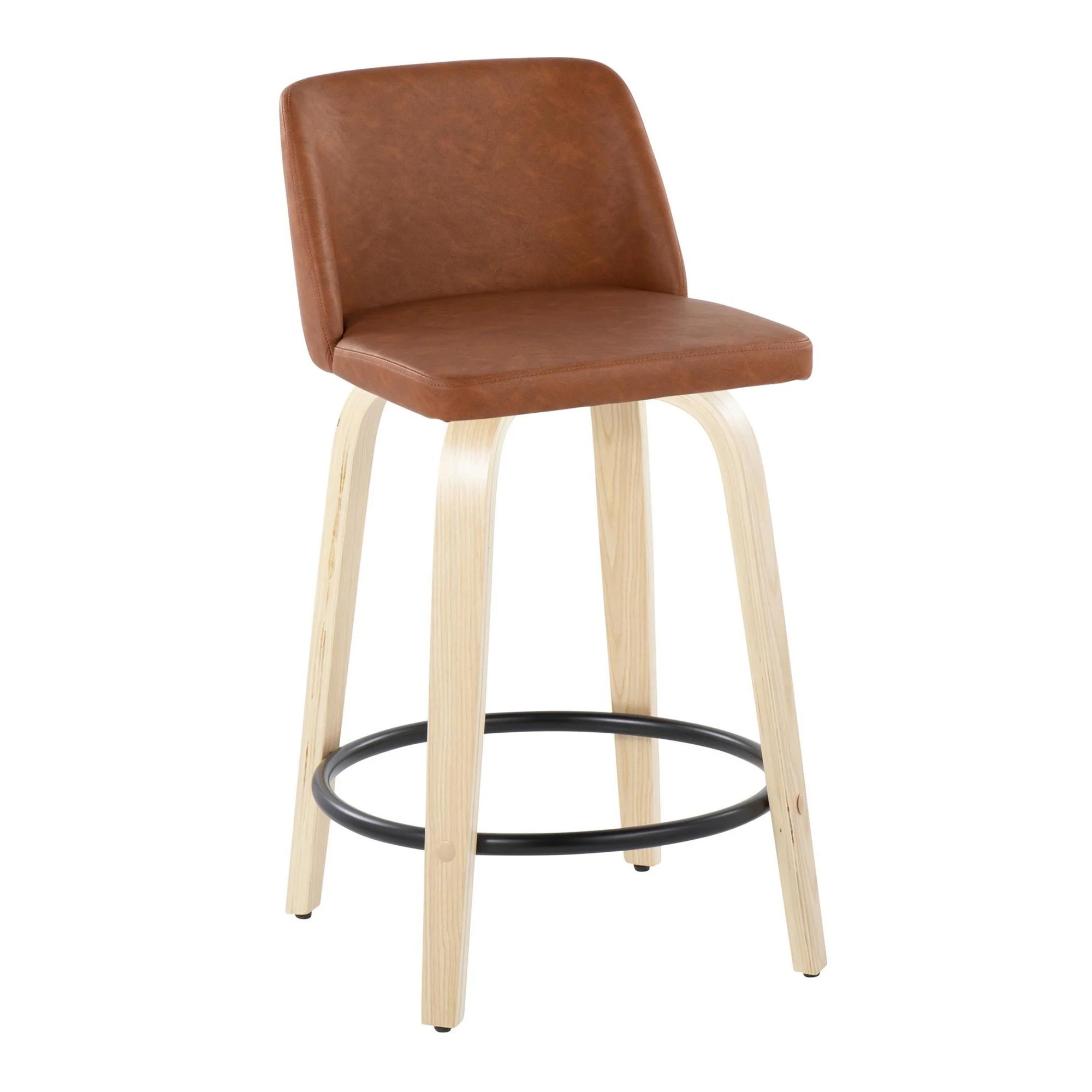 Toriano 24" Fixed Height Counter Stool - Set of 2 Brown By LumiSource - Image 2