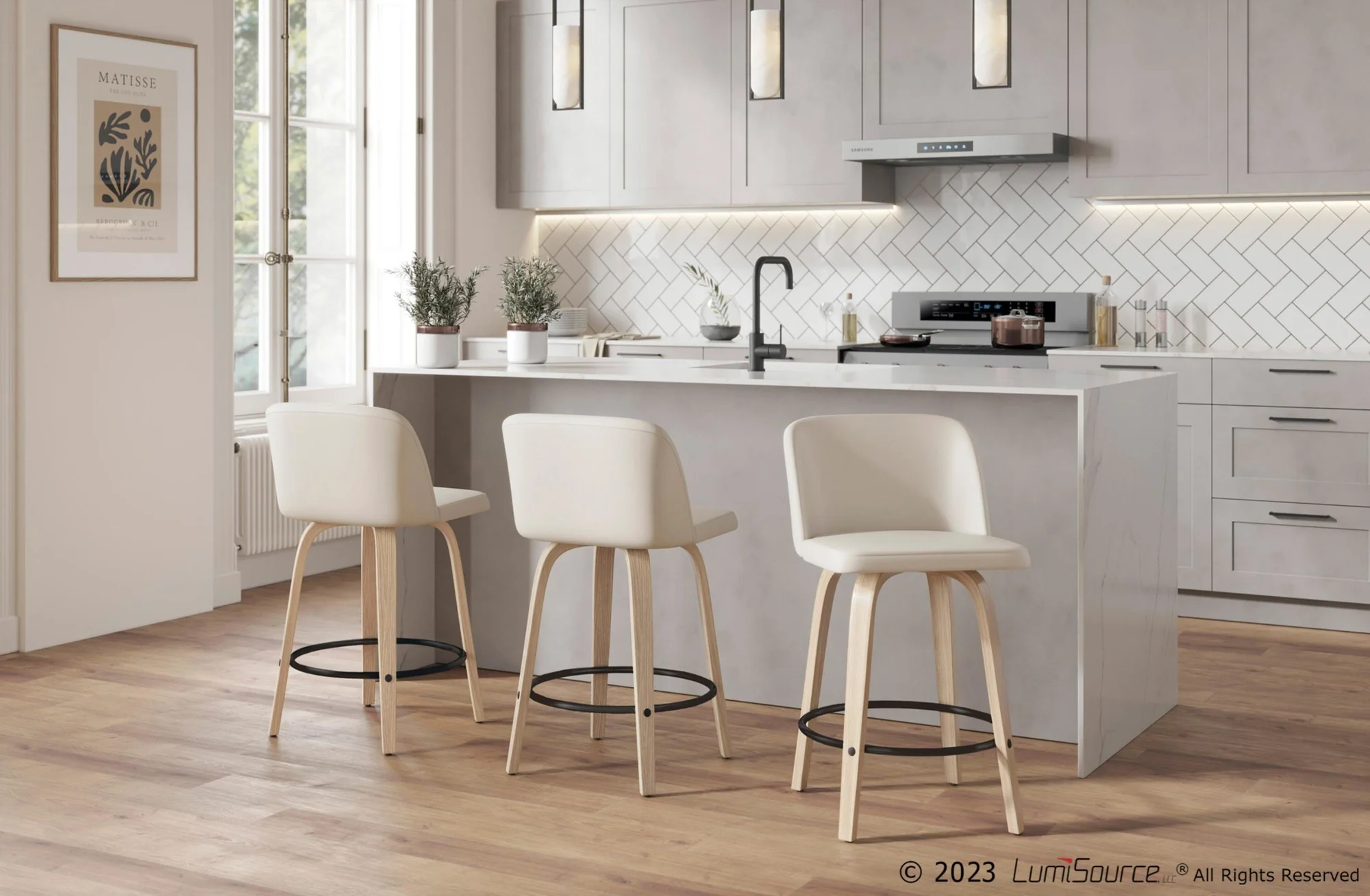 Toriano 24" Fixed Height Counter Stool - Set of 2 Brown By LumiSource - Image 6
