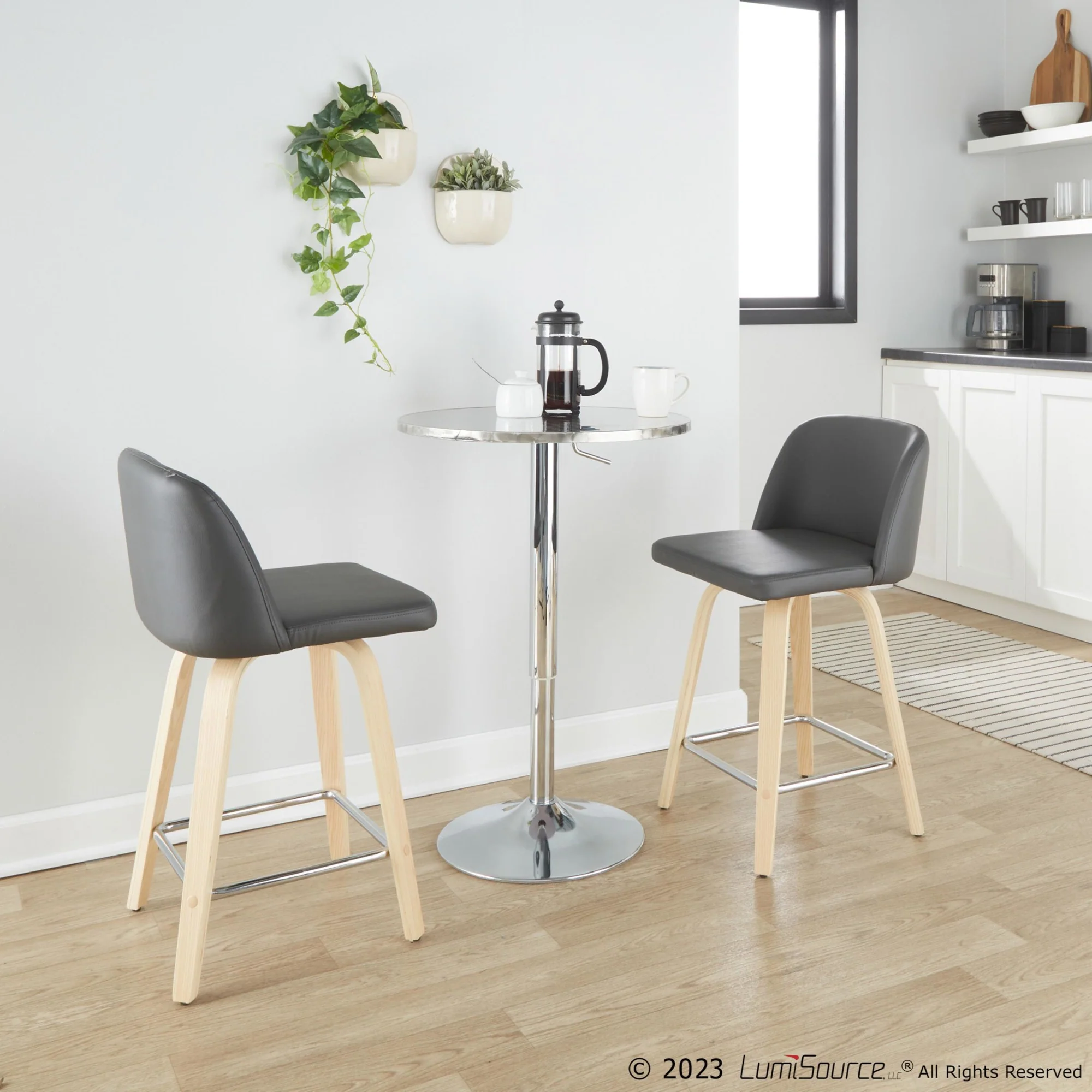 Toriano 24" Fixed Height Counter Stool - Set of 2 Brown By LumiSource - Image 11