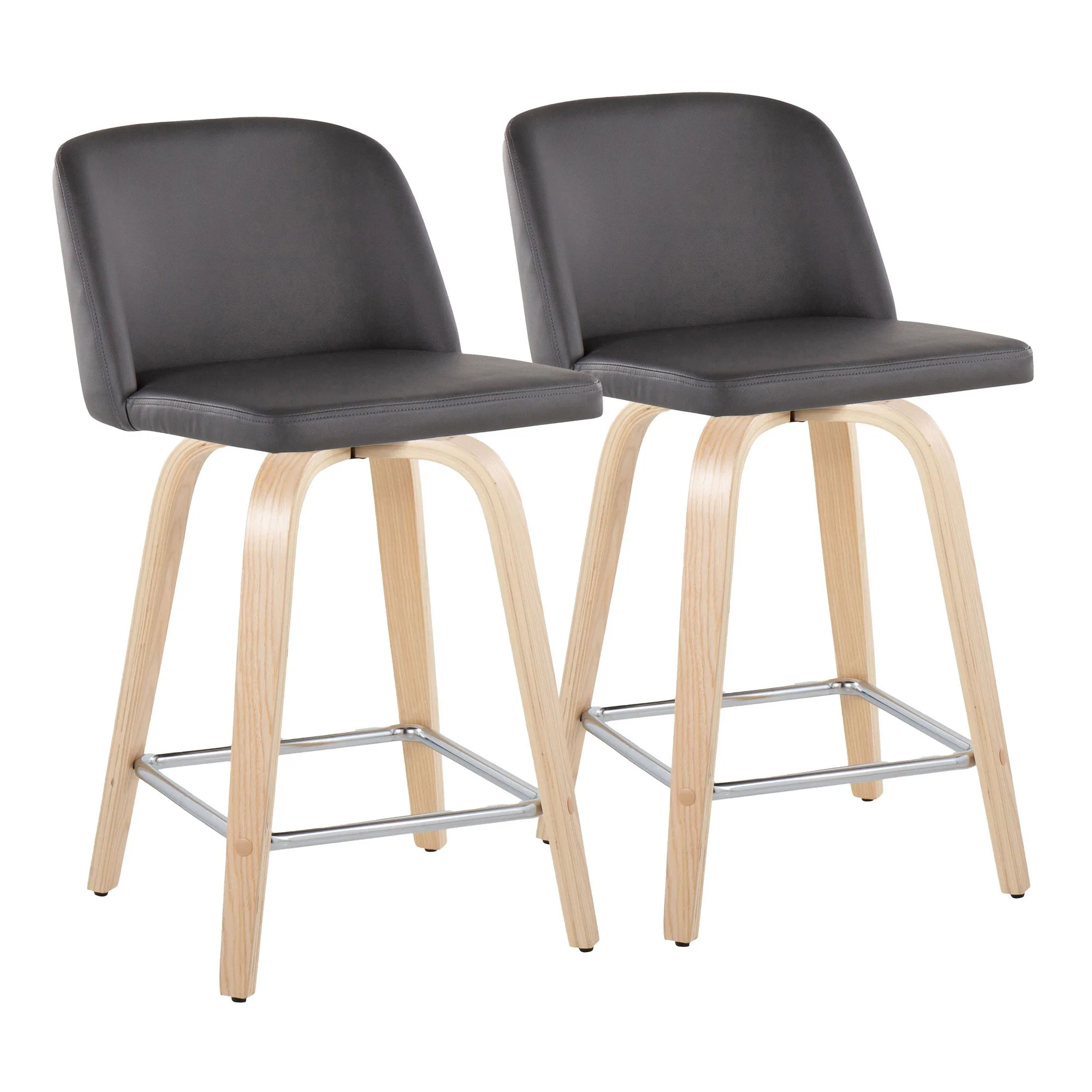Toriano 24" Fixed Height Counter Stool - Set of 2 Brown By LumiSource - Image 12