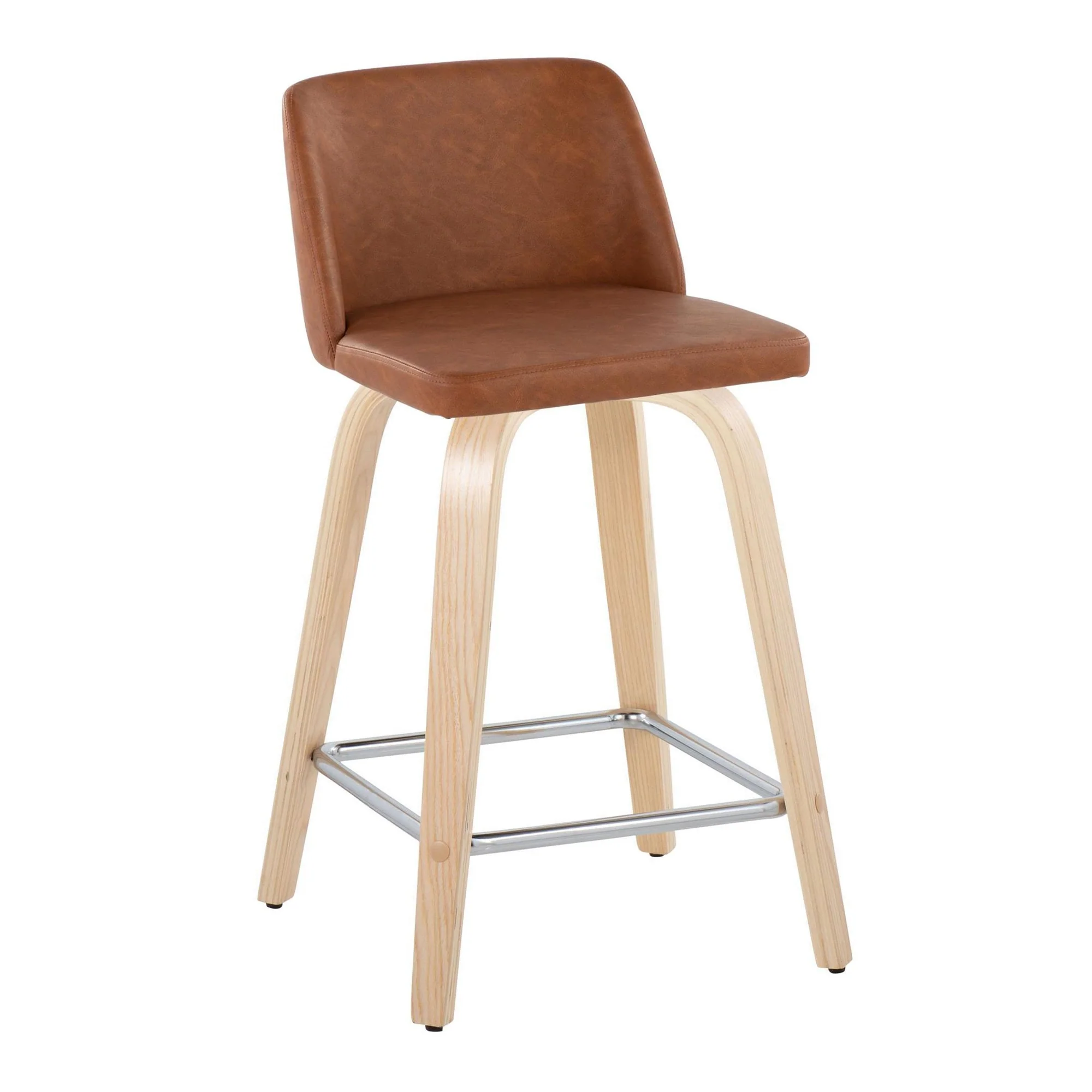 Toriano 24" Fixed Height Counter Stool - Set of 2 Brown By LumiSource - Image 2