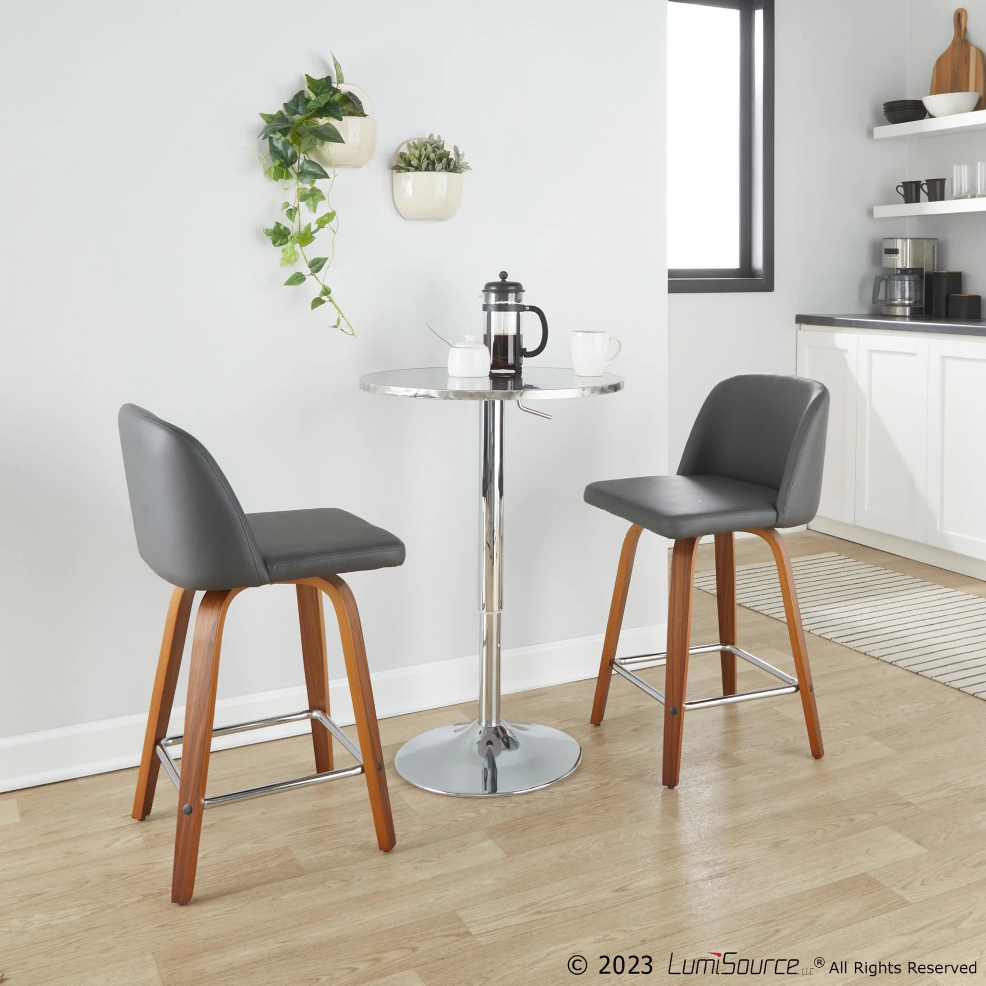 Toriano 24" Fixed Height Counter Stool - Set of 2 Brown By LumiSource - Image 12