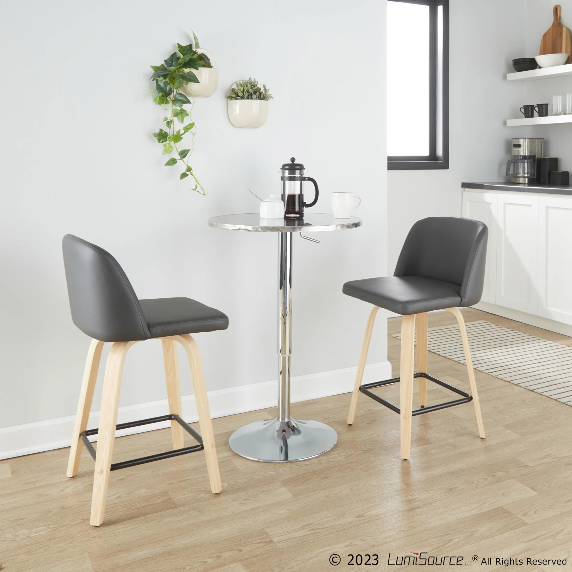 Toriano 24" Fixed Height Counter Stool - Set of 2 Brown By LumiSource - Image 13