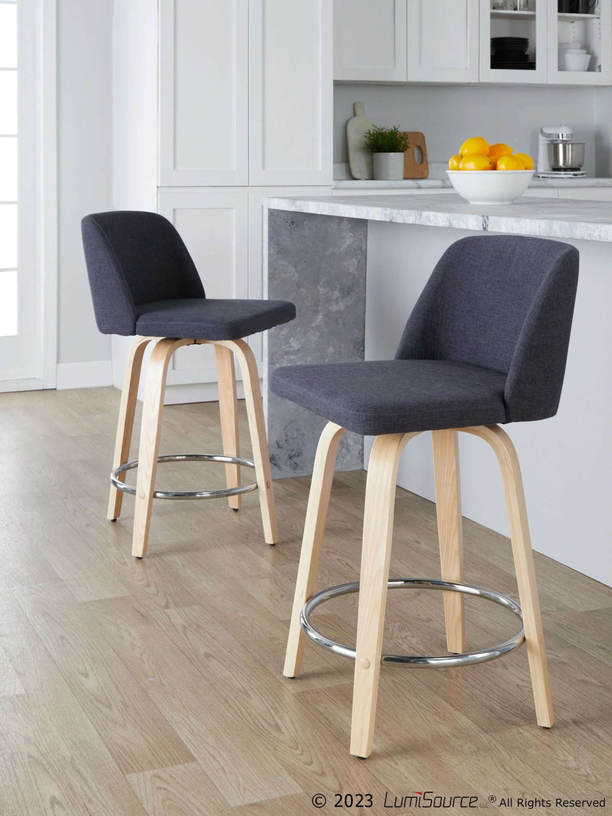 Toriano 24" Fixed-Height Counter Stool - Set of 2 By LumiSource - B24-TRNOPU-GRTZQ2 NABK2 - Image 11