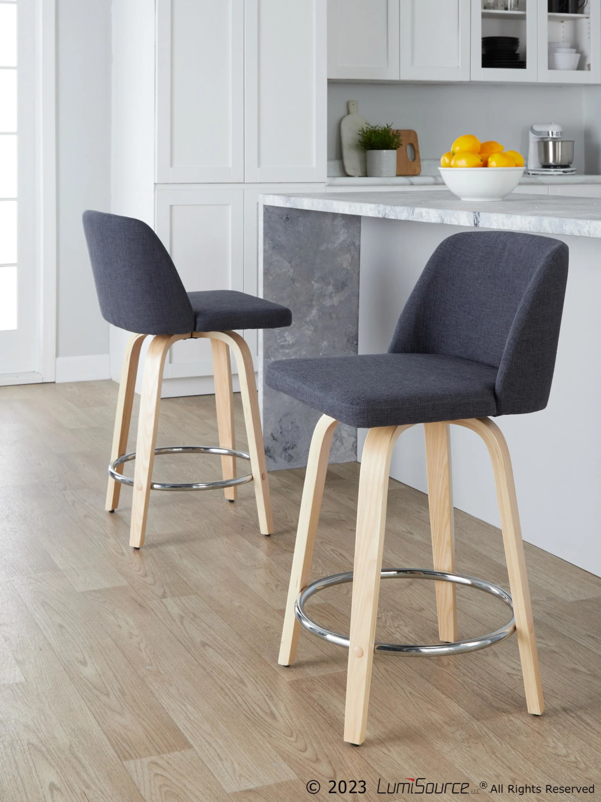 Toriano 24" Fixed-Height Counter Stool - Set of 2 By LumiSource - B24-TRNOPU-GRTZQ2 NABK2 - Image 12