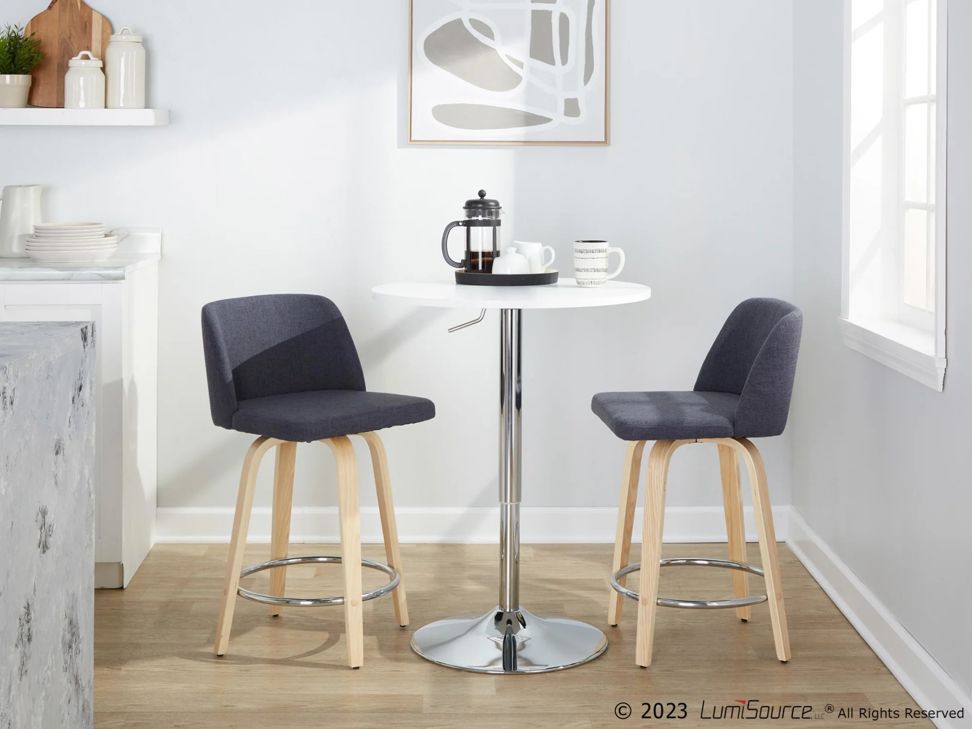 Toriano 24" Fixed-Height Counter Stool - Set of 2 By LumiSource - B24-TRNOPU-GRTZQ2 NABK2 - Image 14