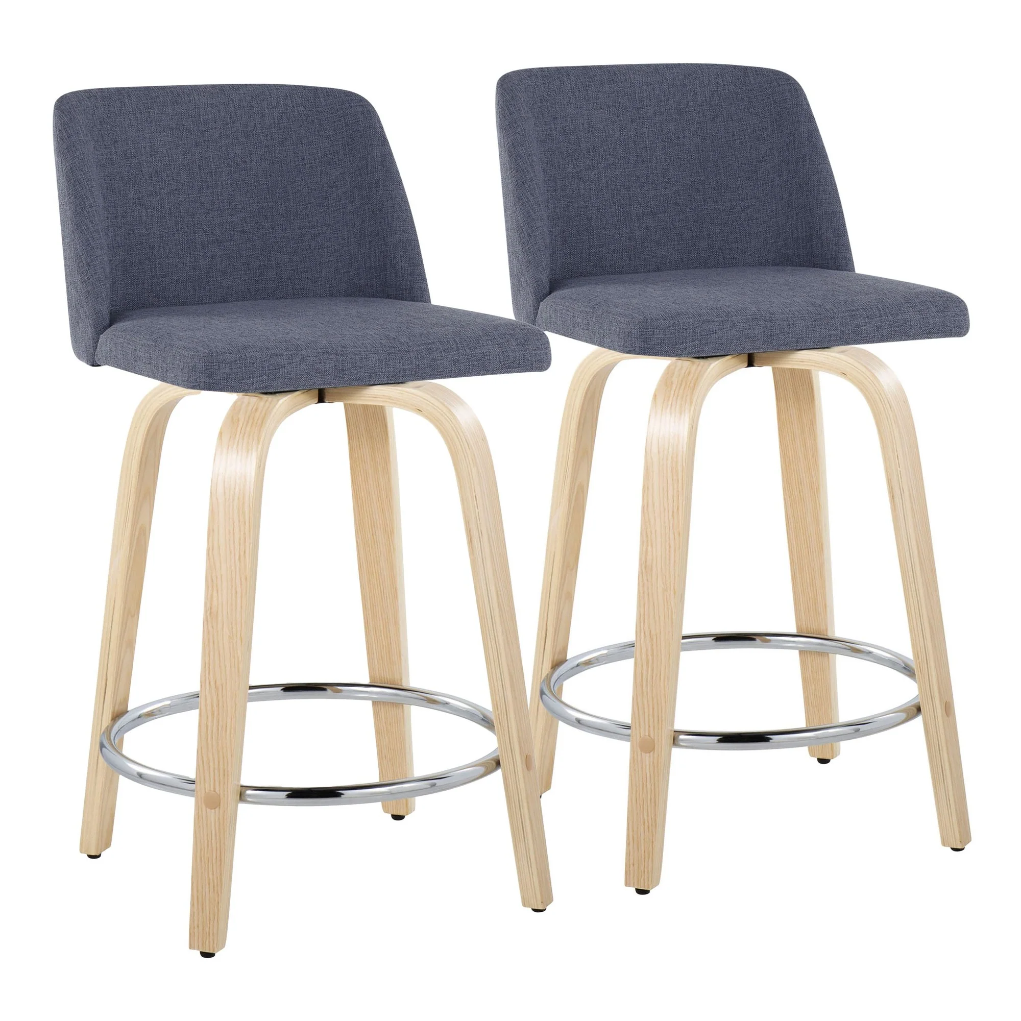 Toriano 24" Fixed-Height Counter Stool - Set of 2 By LumiSource - B24-TRNOPU-GRTZQ2 NABK2 - Image 15