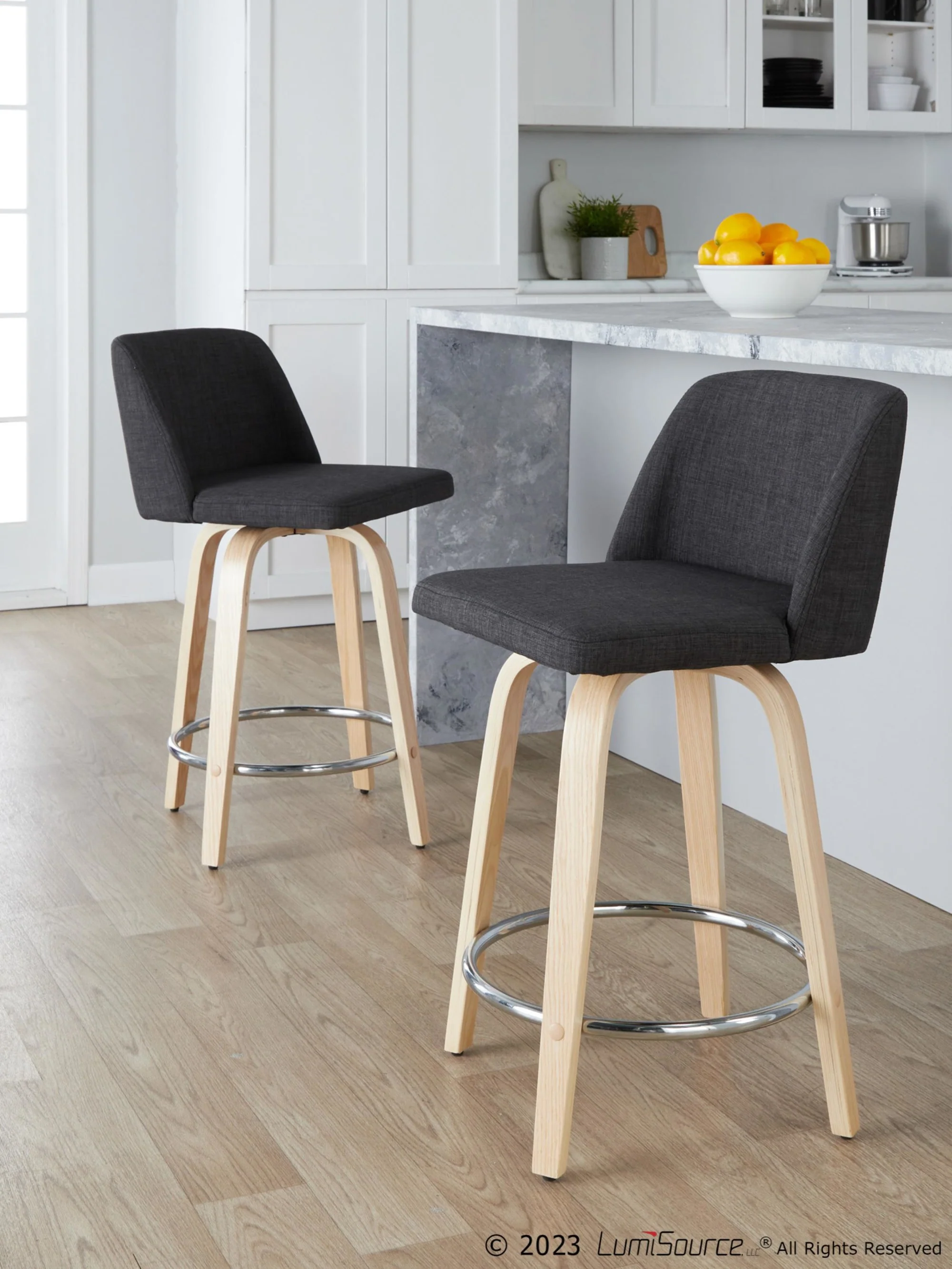 Toriano 24" Fixed-Height Counter Stool - Set of 2 By LumiSource - B24-TRNOPU-GRTZQ2 NABK2 - Image 21