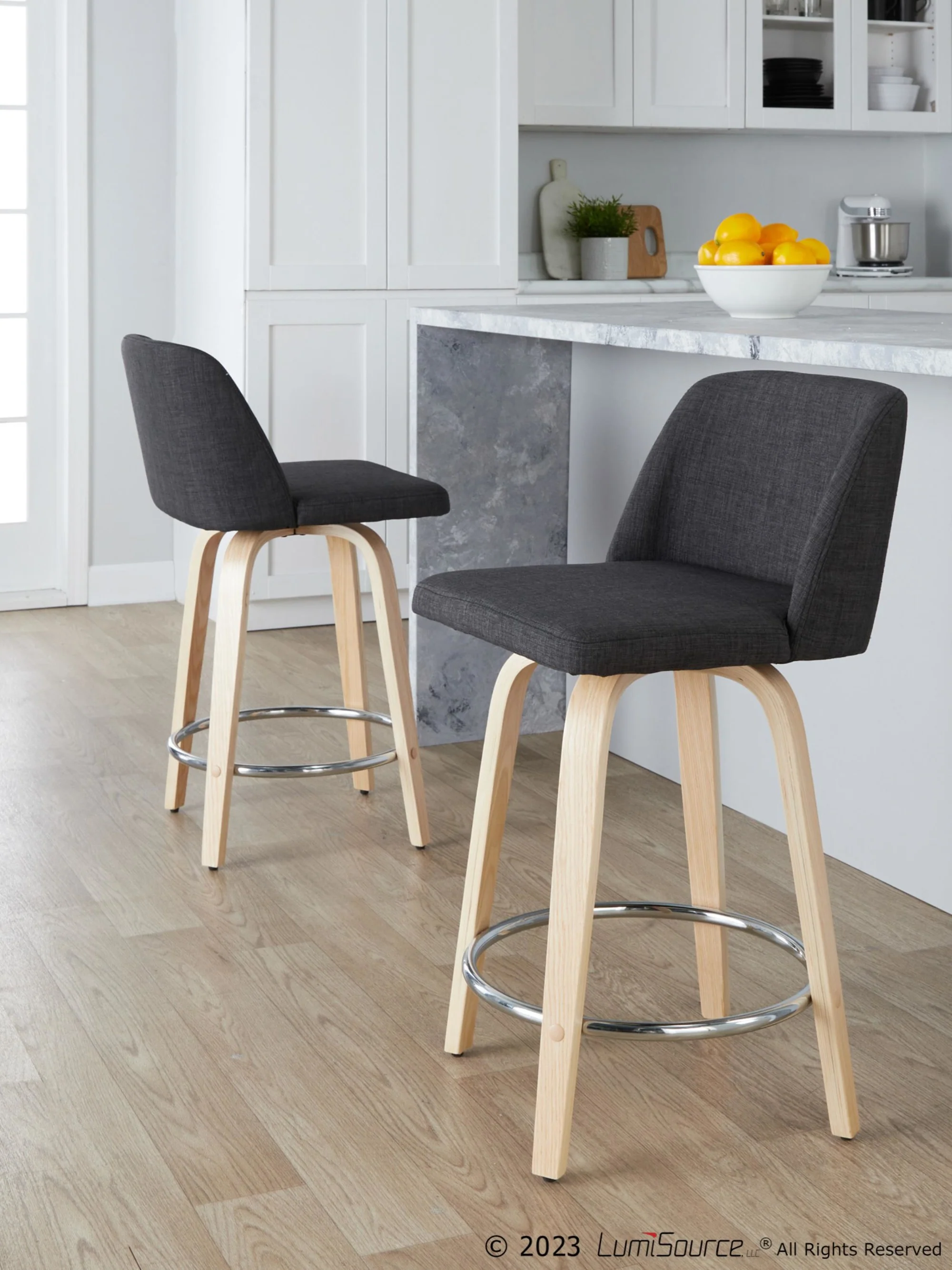 Toriano 24" Fixed-Height Counter Stool - Set of 2 By LumiSource - B24-TRNOPU-GRTZQ2 NABK2 - Image 22