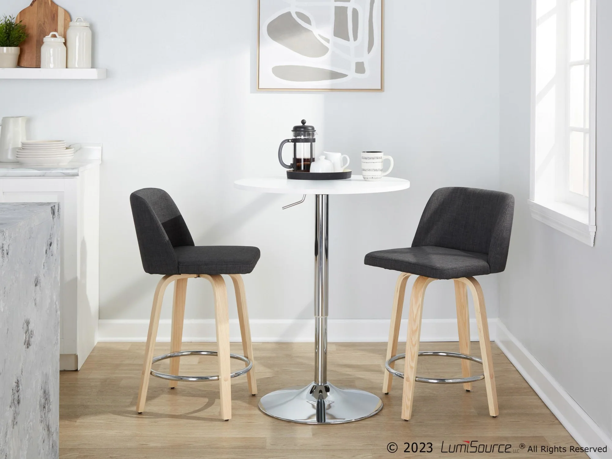 Toriano 24" Fixed-Height Counter Stool - Set of 2 By LumiSource - B24-TRNOPU-GRTZQ2 NABK2 - Image 23