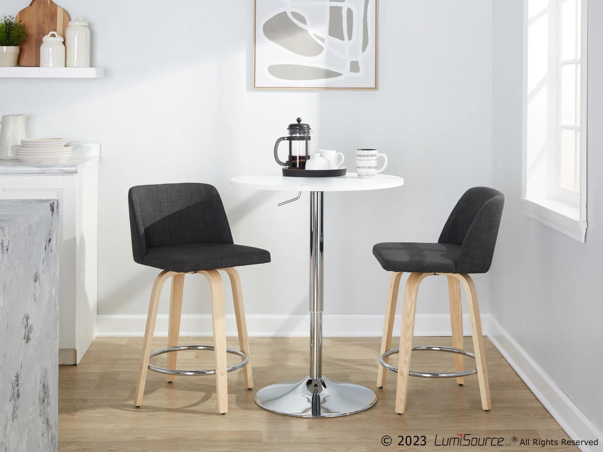 Toriano 24" Fixed-Height Counter Stool - Set of 2 By LumiSource - B24-TRNOPU-GRTZQ2 NABK2 - Image 24