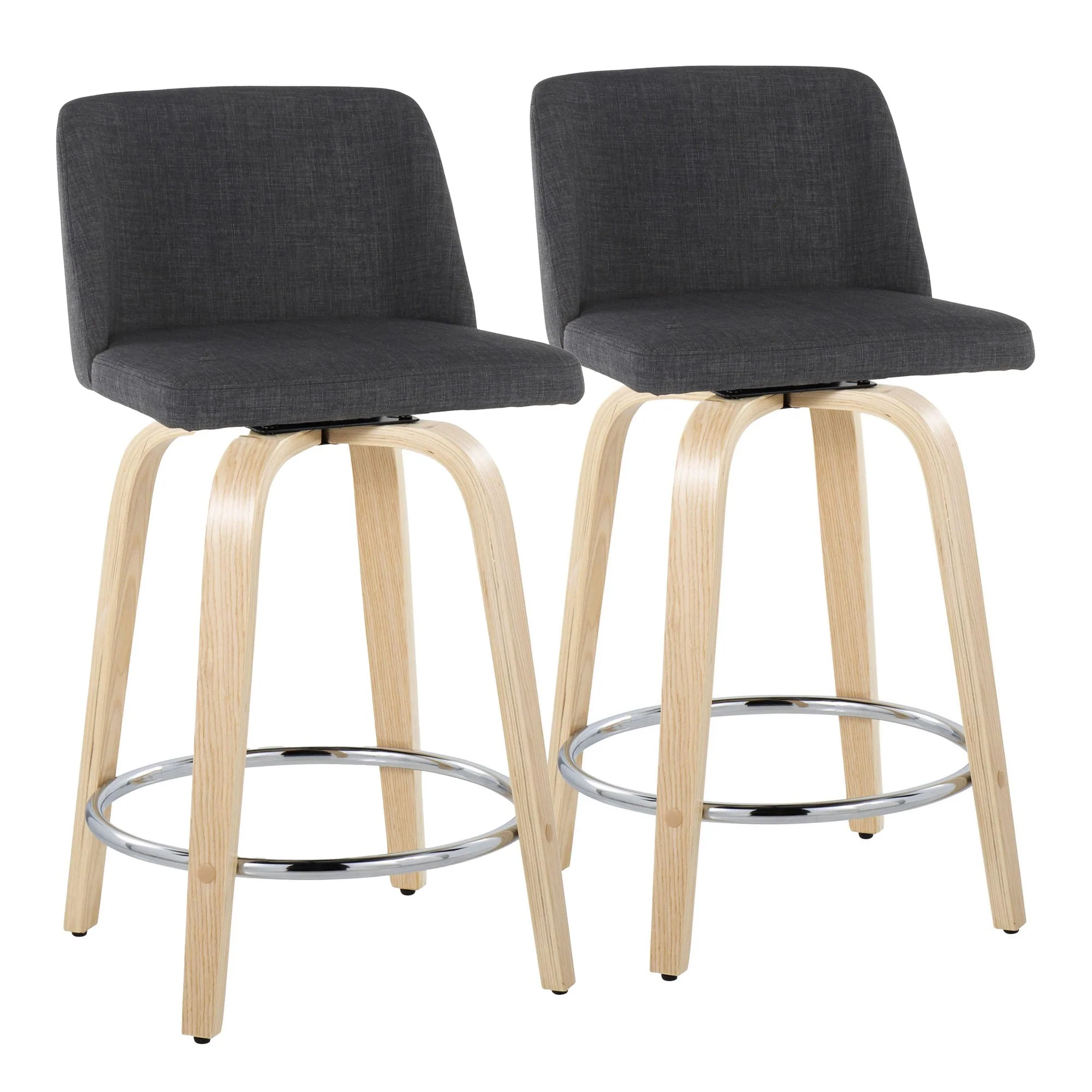 Toriano 24" Fixed-Height Counter Stool - Set of 2 By LumiSource - B24-TRNOPU-GRTZQ2 NABK2 - Image 25