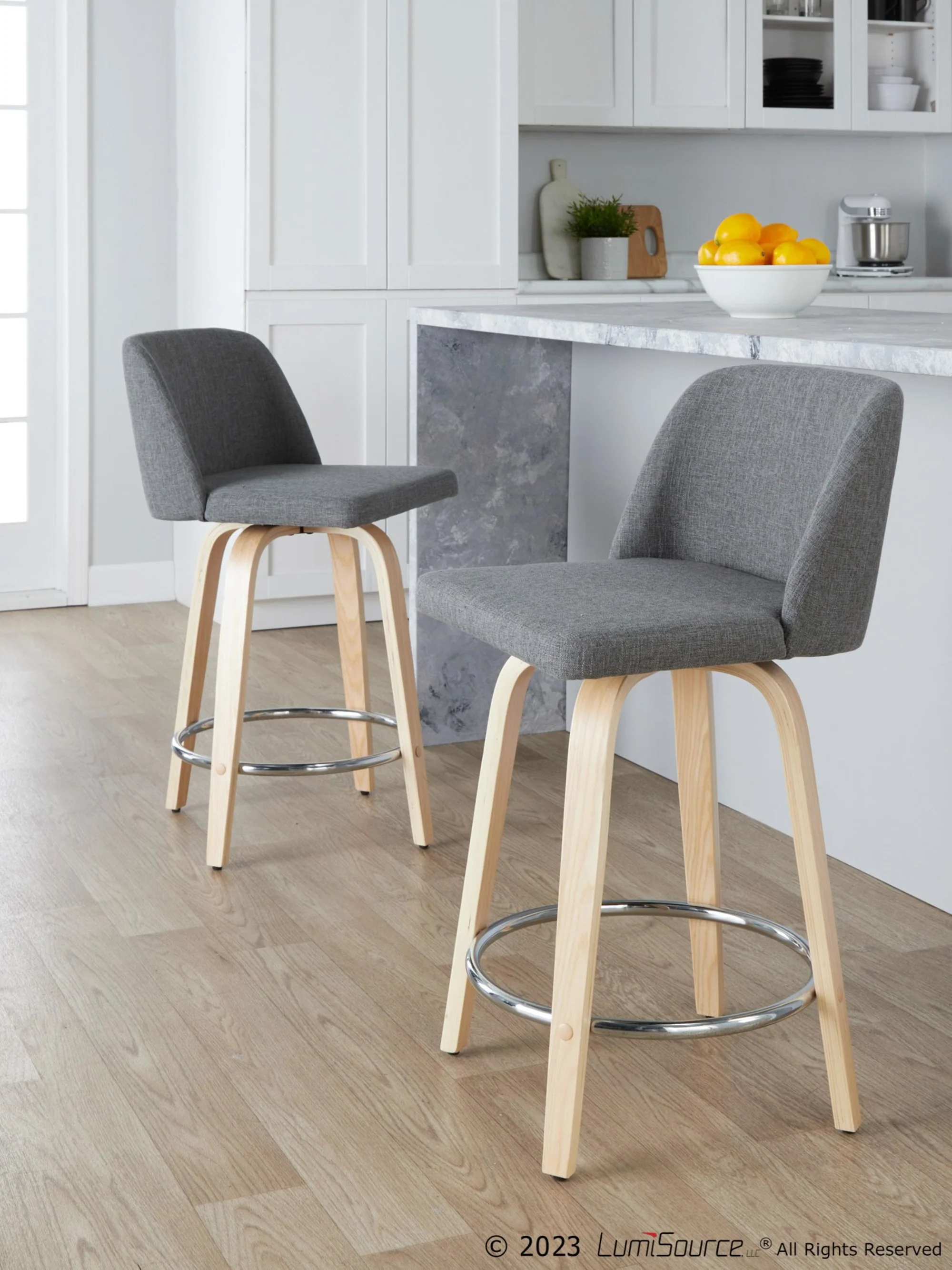 Toriano 24" Fixed-Height Counter Stool - Set of 2 By LumiSource - B24-TRNOPU-GRTZQ2 NABK2 - Image 31