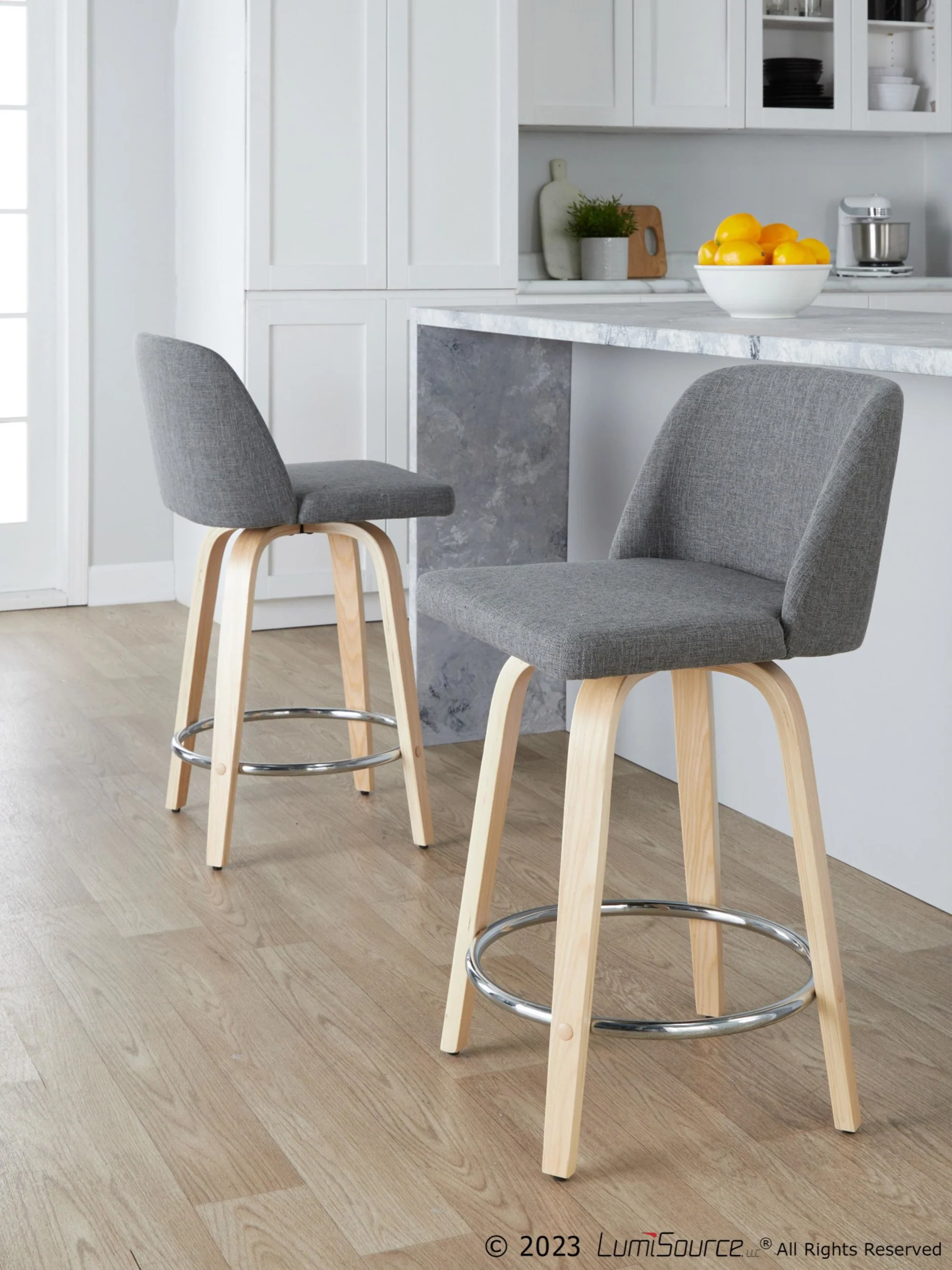 Toriano 24" Fixed-Height Counter Stool - Set of 2 By LumiSource - B24-TRNOPU-GRTZQ2 NABK2 - Image 32