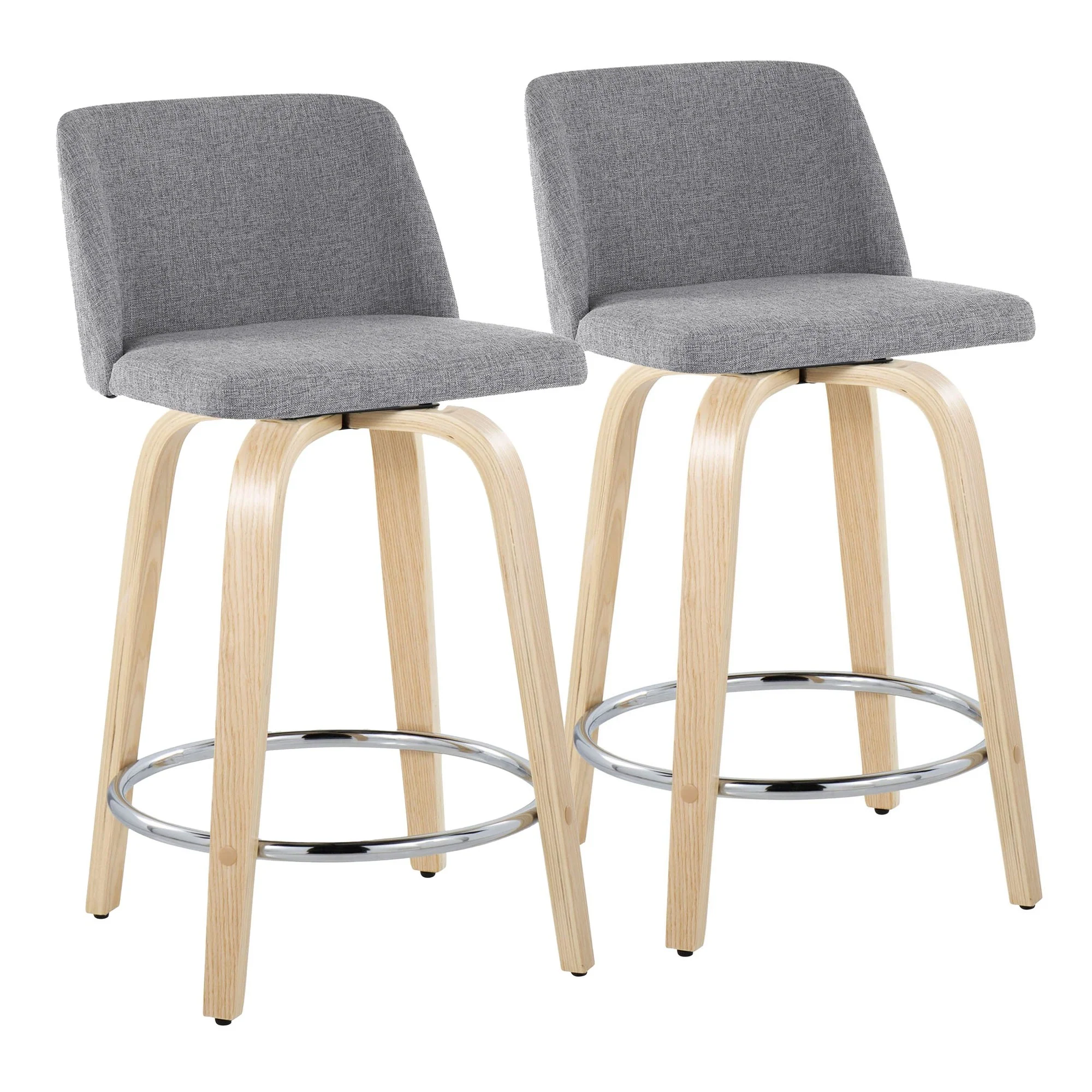 Toriano 24" Fixed-Height Counter Stool - Set of 2 By LumiSource - B24-TRNOPU-GRTZQ2 NABK2 - Image 35