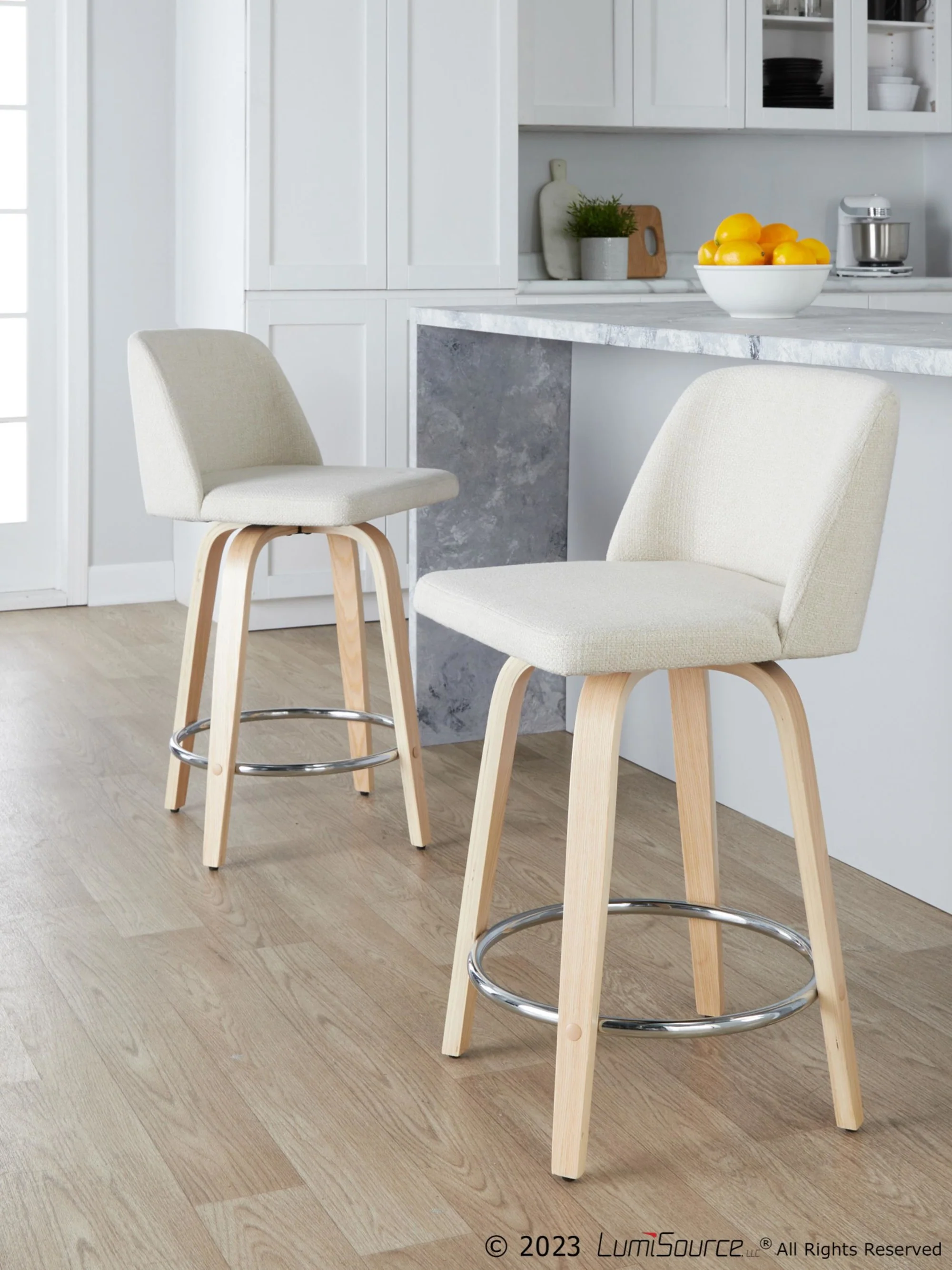 Toriano 24" Fixed-Height Counter Stool - Set of 2 By LumiSource - B24-TRNOPU-GRTZQ2 NABK2 - Image 41