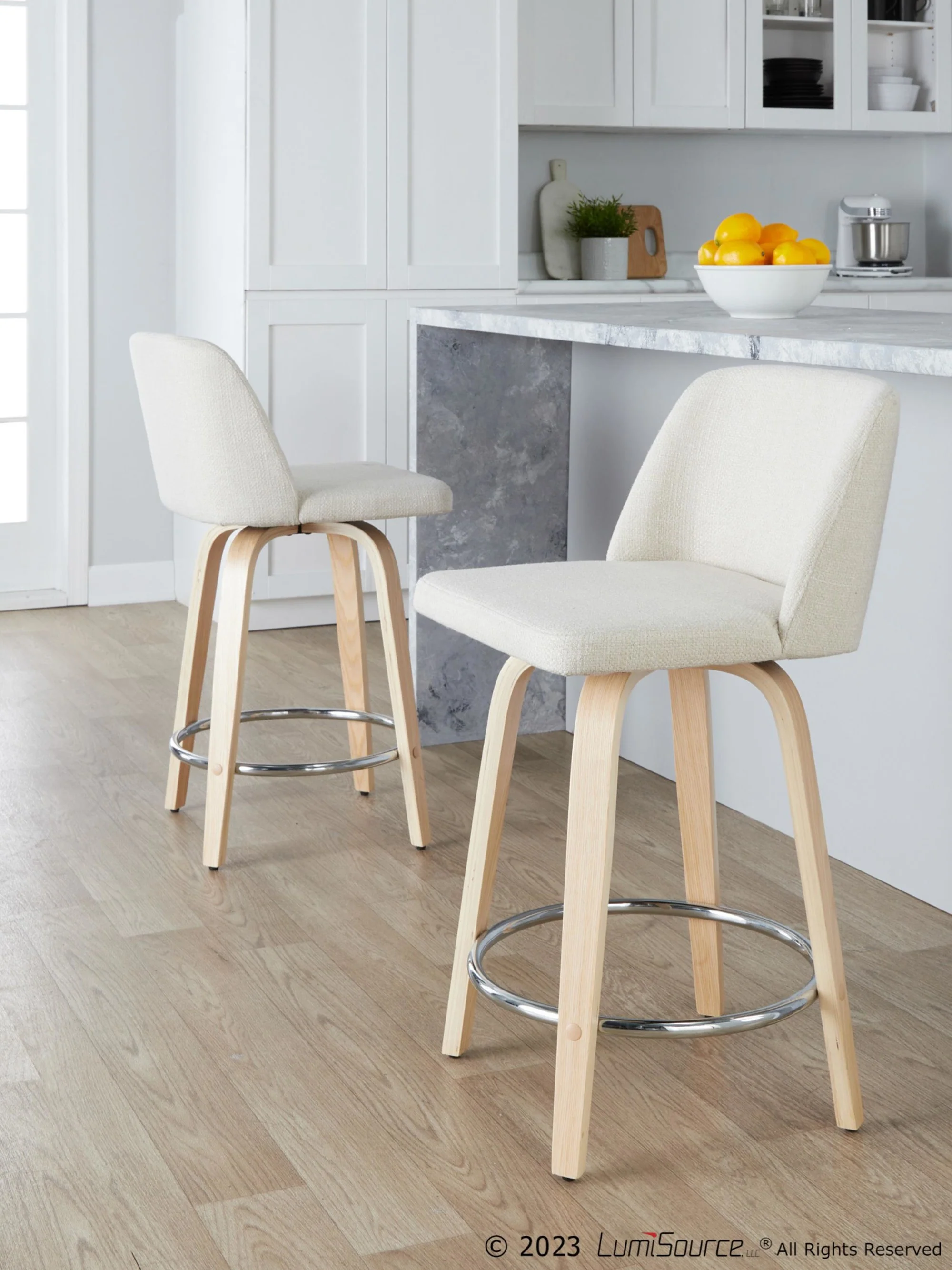 Toriano 24" Fixed-Height Counter Stool - Set of 2 By LumiSource - B24-TRNOPU-GRTZQ2 NABK2 - Image 42