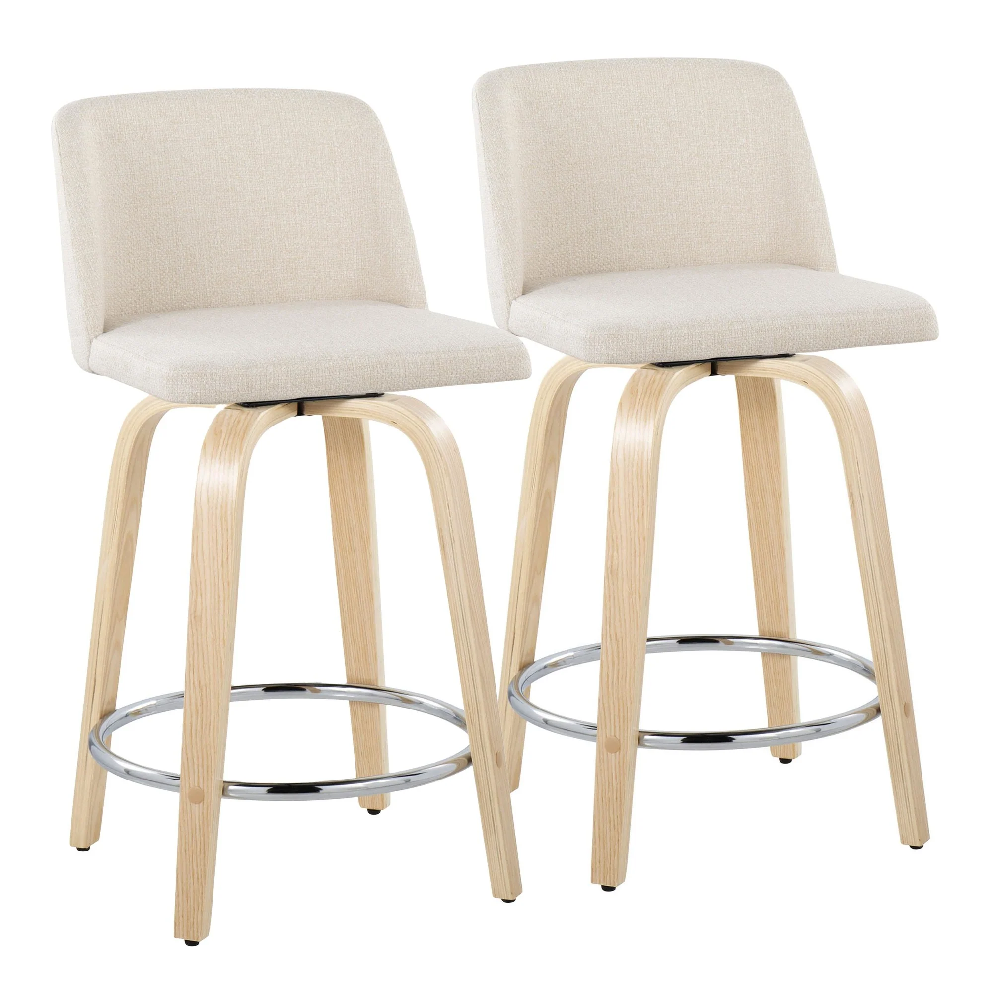 Toriano 24" Fixed-Height Counter Stool - Set of 2 By LumiSource - B24-TRNOPU-GRTZQ2 NABK2 - Image 45
