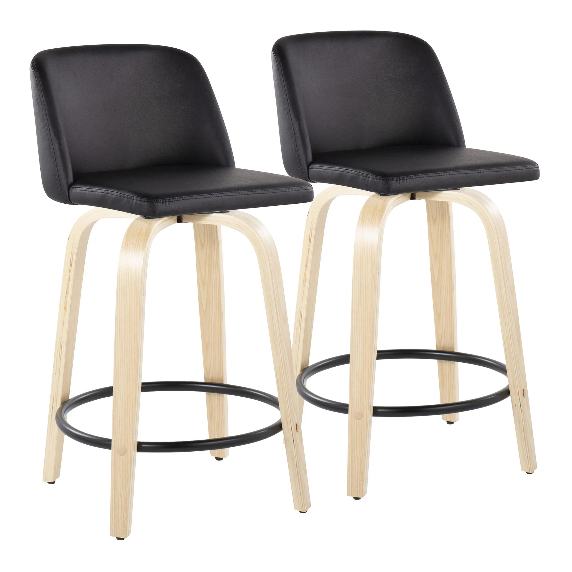 Toriano 24" Fixed-Height Counter Stool - Set of 2 By LumiSource - B24-TRNOPU-GRTZQ2 NABK2 - Image 5