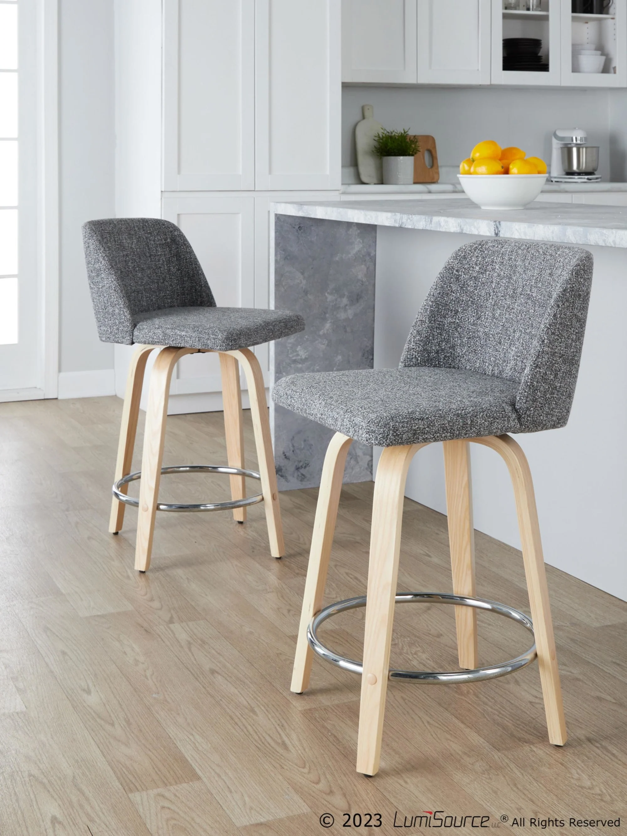 Toriano 24" Fixed-Height Counter Stool - Set of 2 By LumiSource - B24-TRNOPU-GRTZQ2 NABK2 - Image 52