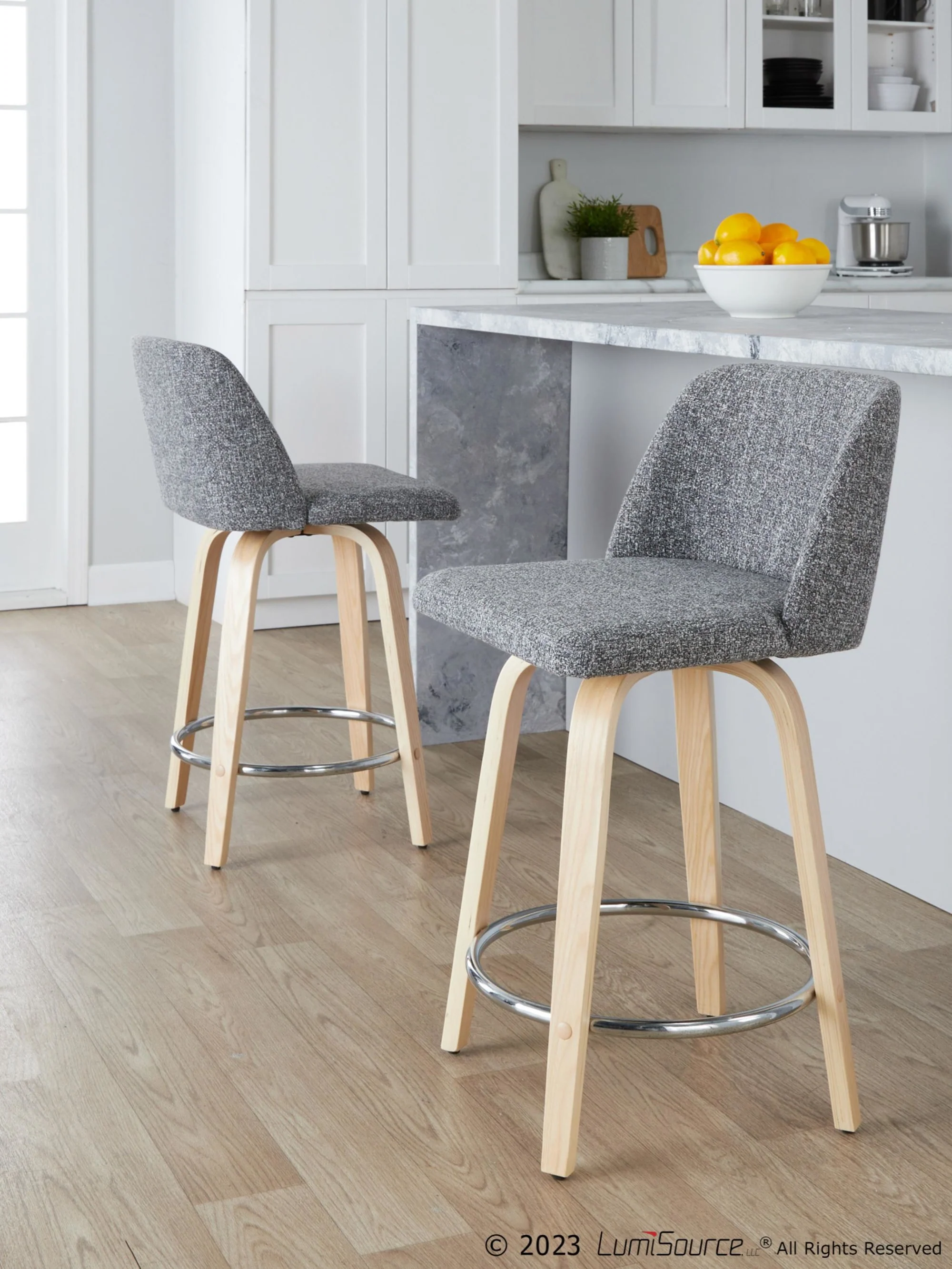 Toriano 24" Fixed-Height Counter Stool - Set of 2 By LumiSource - B24-TRNOPU-GRTZQ2 NABK2 - Image 53