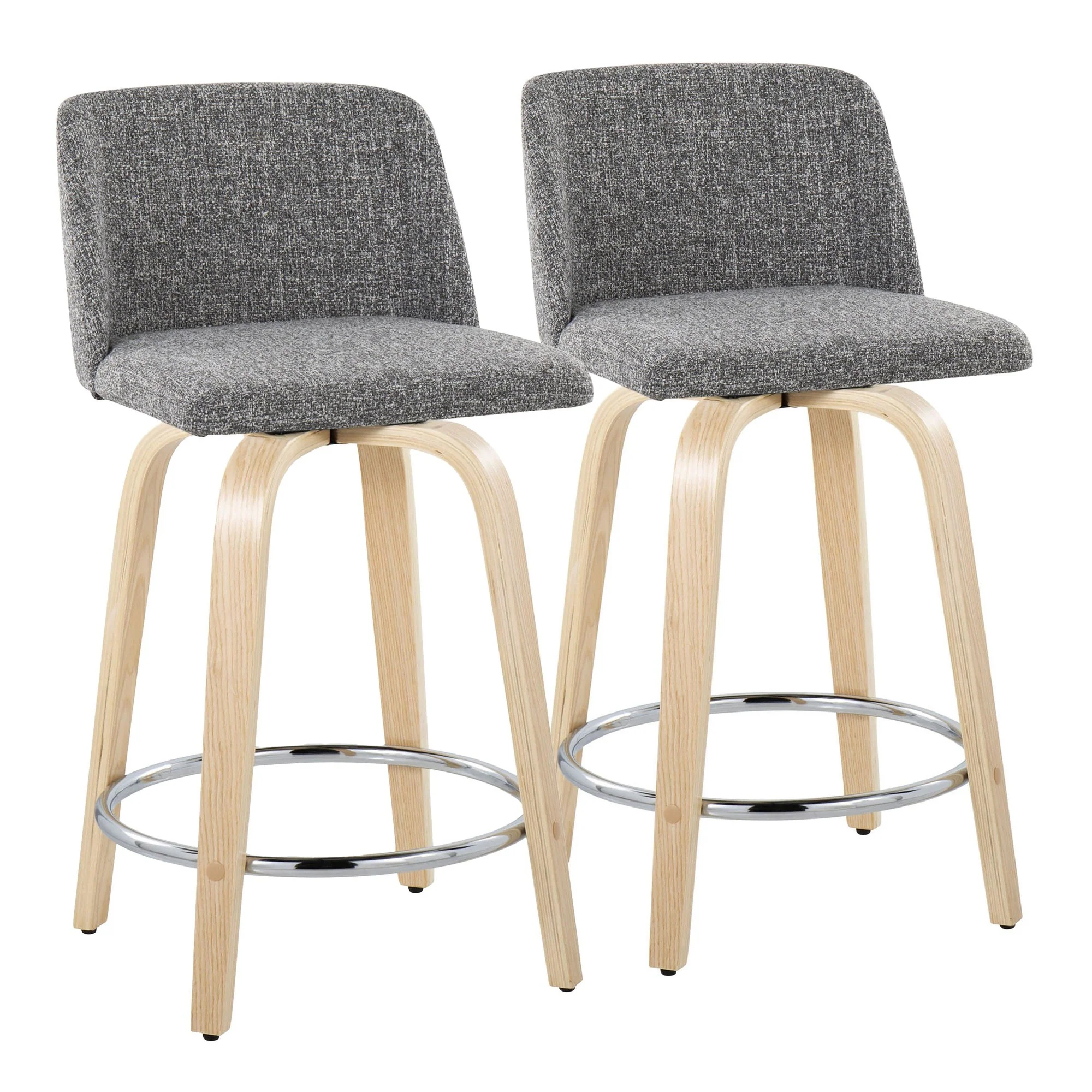 Toriano 24" Fixed-Height Counter Stool - Set of 2 By LumiSource - B24-TRNOPU-GRTZQ2 NABK2 - Image 54