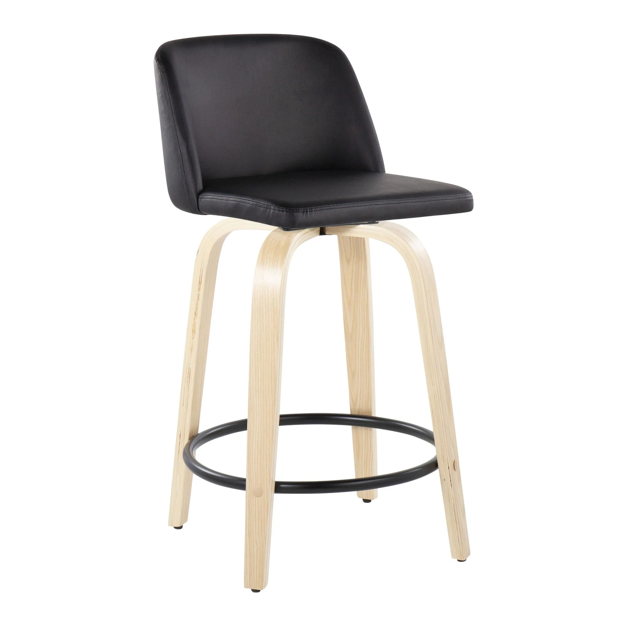 Toriano 24" Fixed-Height Counter Stool - Set of 2 By LumiSource - B24-TRNOPU-GRTZQ2 NABK2 - Image 6