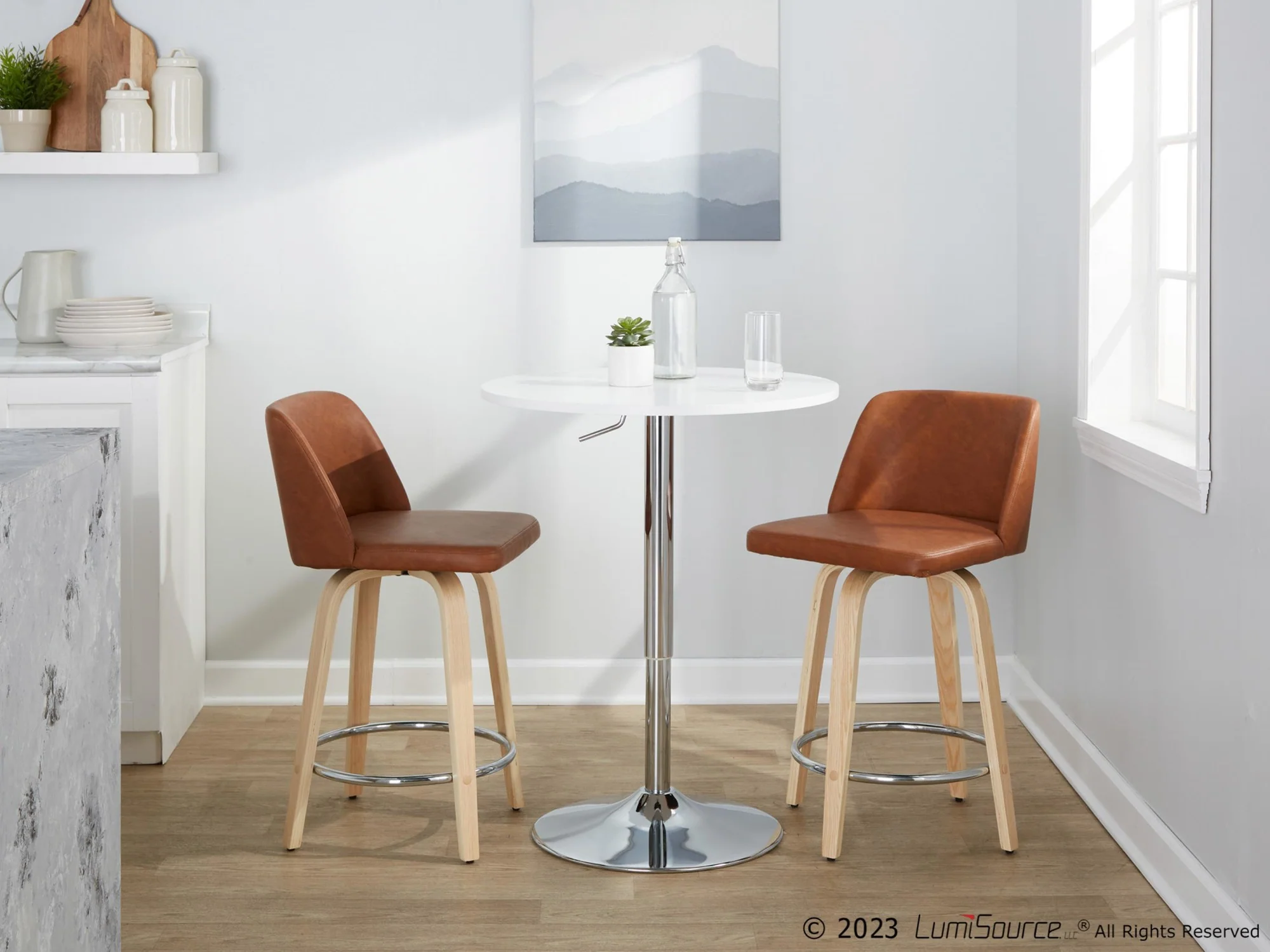 Toriano 24" Fixed-Height Counter Stool - Set of 2 By LumiSource - B24-TRNOPU-GRTZR2 NABK2 - Image 13
