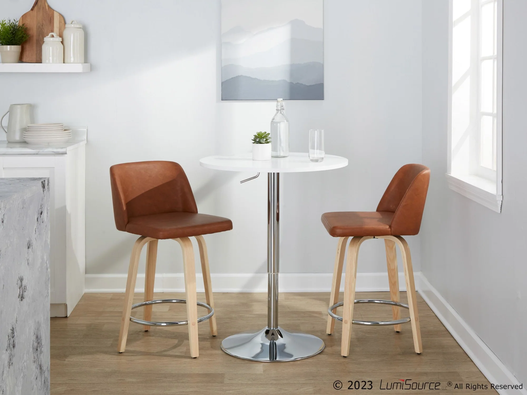 Toriano 24" Fixed-Height Counter Stool - Set of 2 By LumiSource - B24-TRNOPU-GRTZR2 NABK2 - Image 14