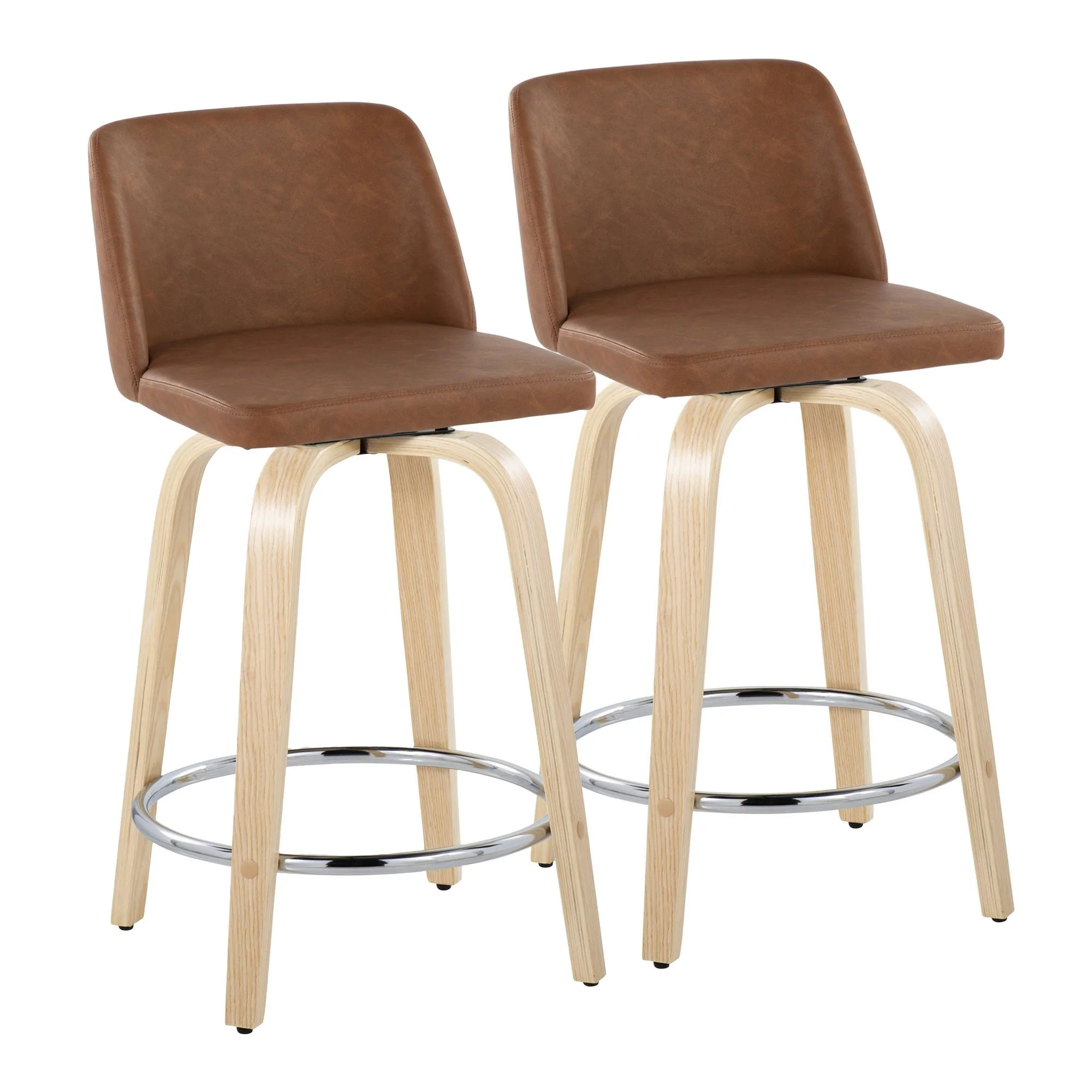 Toriano 24" Fixed-Height Counter Stool - Set of 2 By LumiSource - B24-TRNOPU-GRTZR2 NABK2 - Image 15