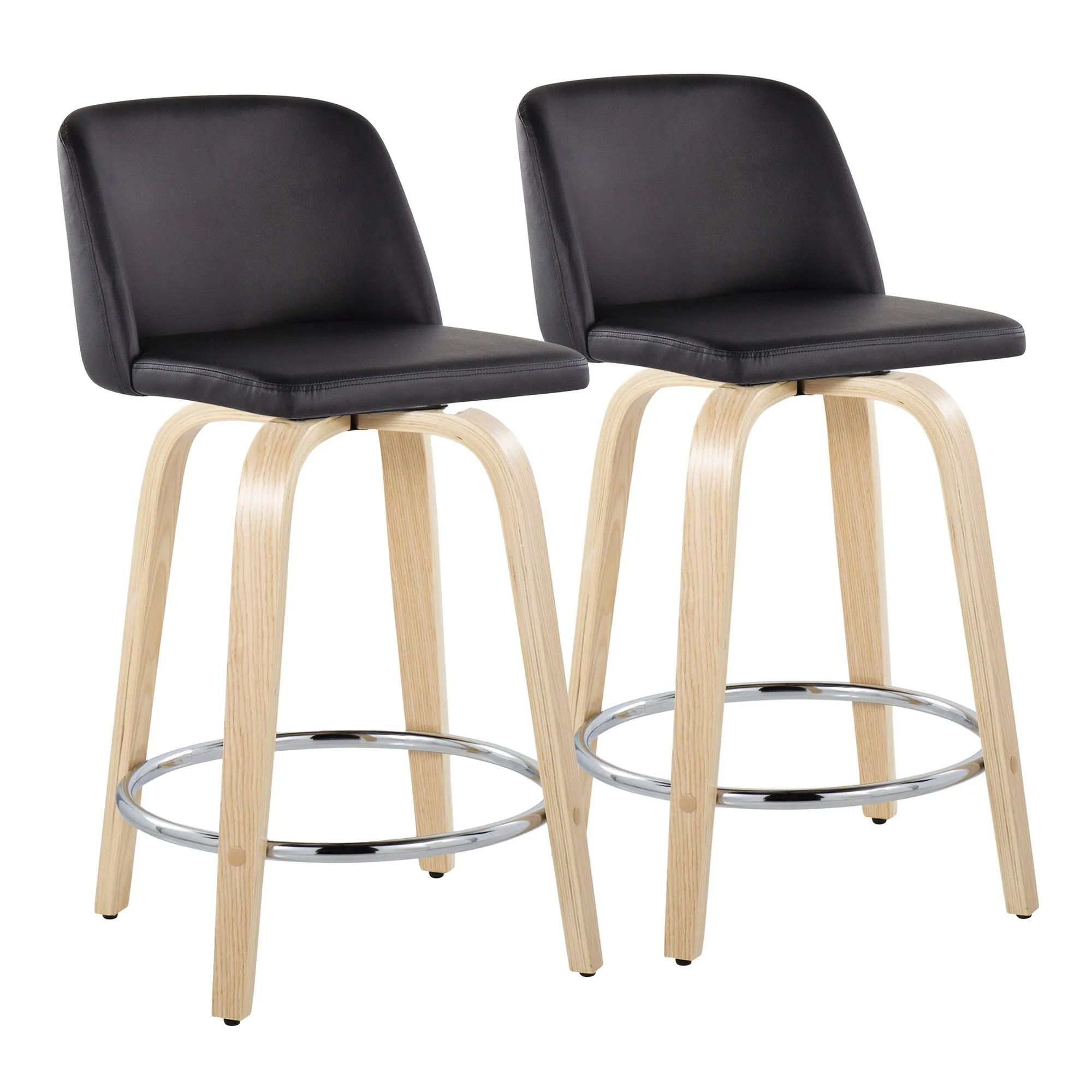 Toriano 24" Fixed-Height Counter Stool - Set of 2 By LumiSource - B24-TRNOPU-GRTZR2 NABK2 - Image 5