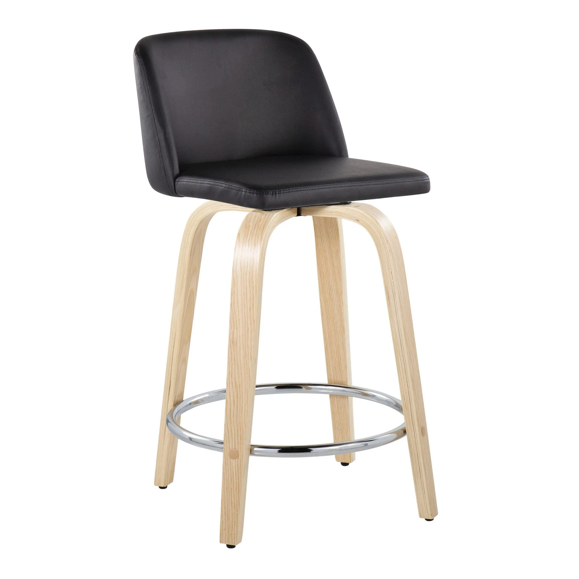 Toriano 24" Fixed-Height Counter Stool - Set of 2 By LumiSource - B24-TRNOPU-GRTZR2 NABK2 - Image 6