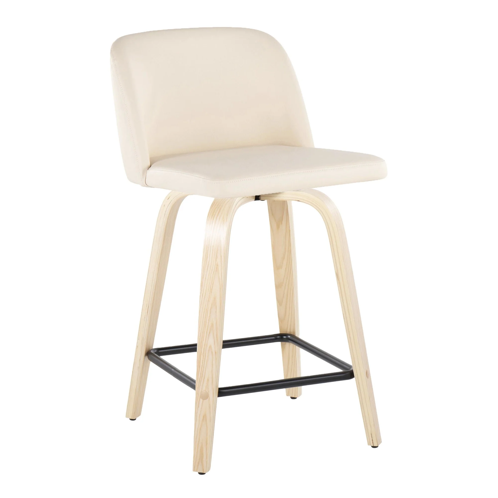 Toriano 24" Fixed Height Counter Stool - Set of 2 Cream By LumiSource - Image 2