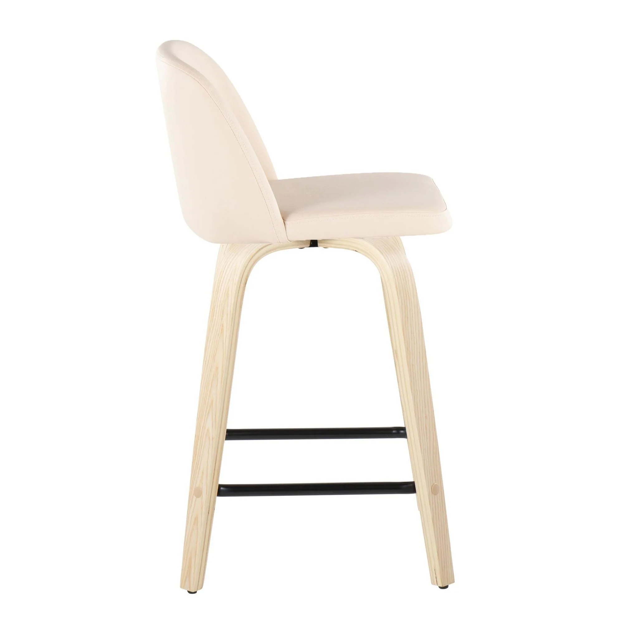 Toriano 24" Fixed Height Counter Stool - Set of 2 Cream By LumiSource - Image 4
