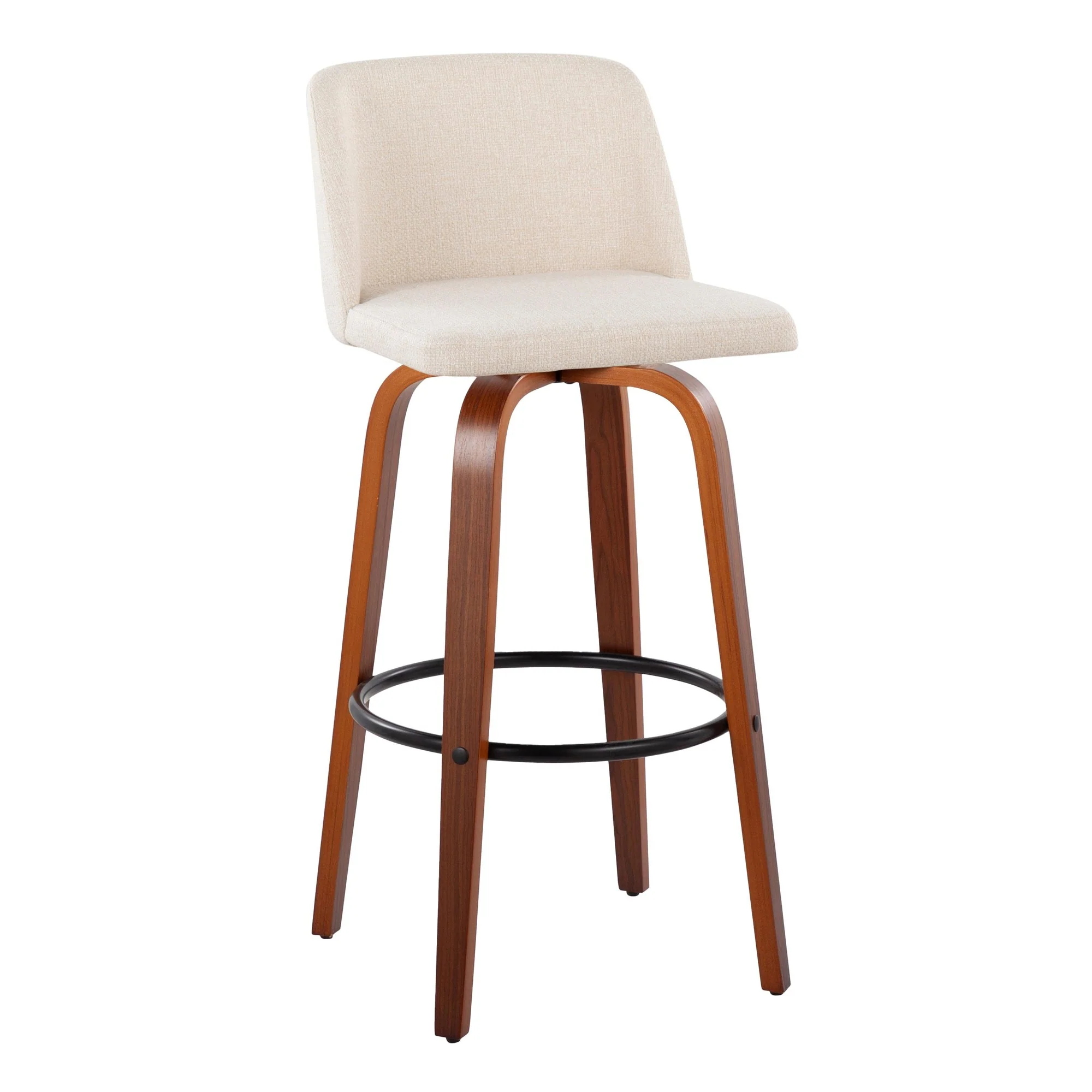 Toriano 24" Fixed Height Counter Stool - Set of 2 Walnut Black By LumiSource - Image 2