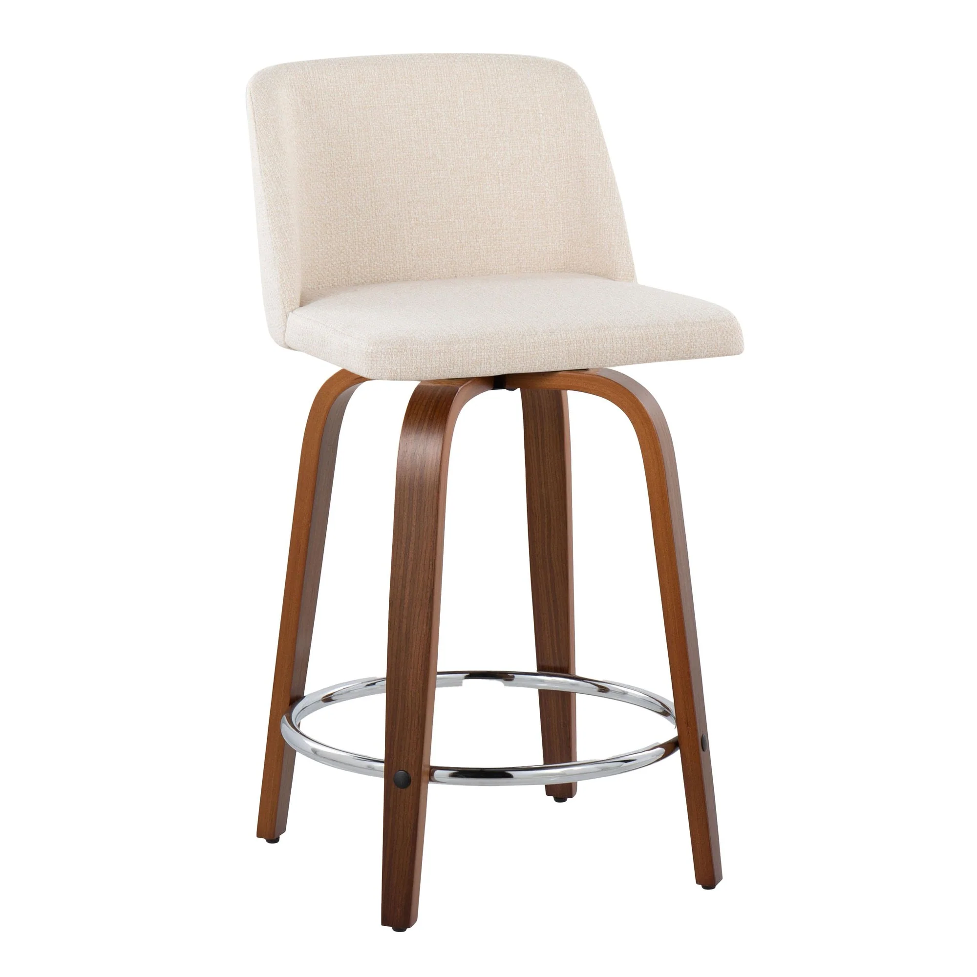 Toriano 24" Fixed Height Counter Stool - Set of 2 Walnut Black By LumiSource - Image 3