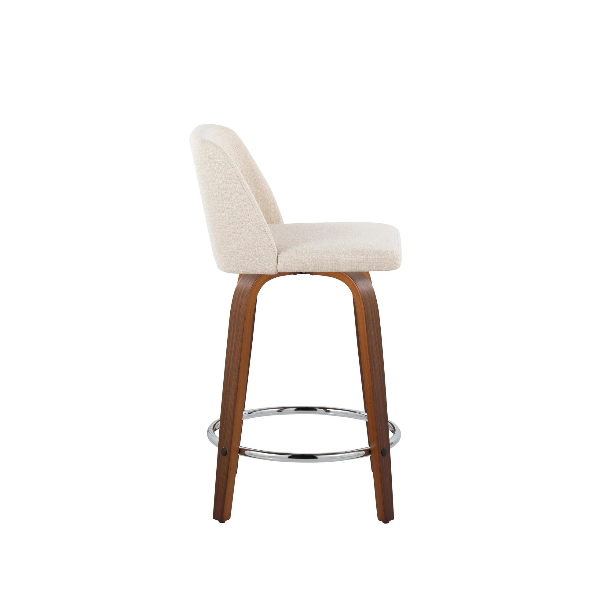 Toriano 24" Fixed Height Counter Stool - Set of 2 Walnut Black By LumiSource - Image 8