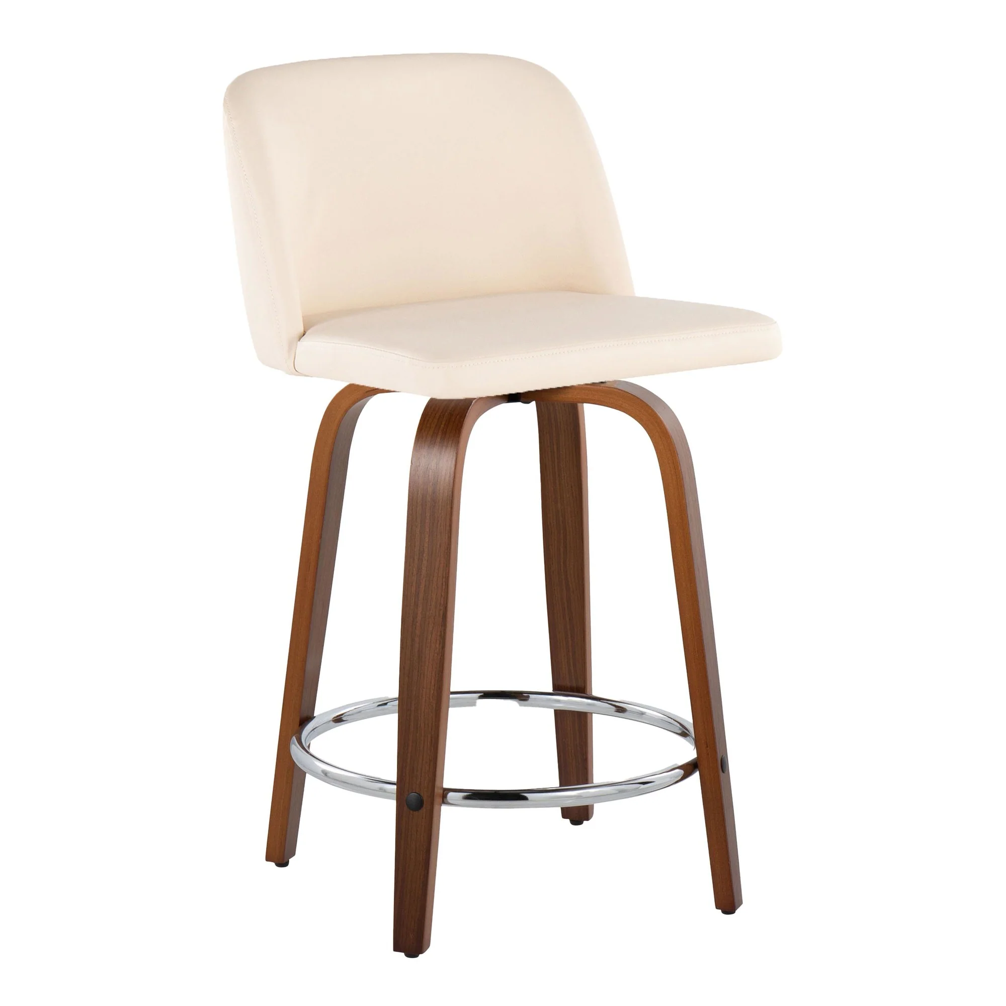 Toriano 24" Fixed Height Counter Stool - Set of 2 Cream By LumiSource - B24-TRNOPU-GRTZR2 WLCR2 - Image 4