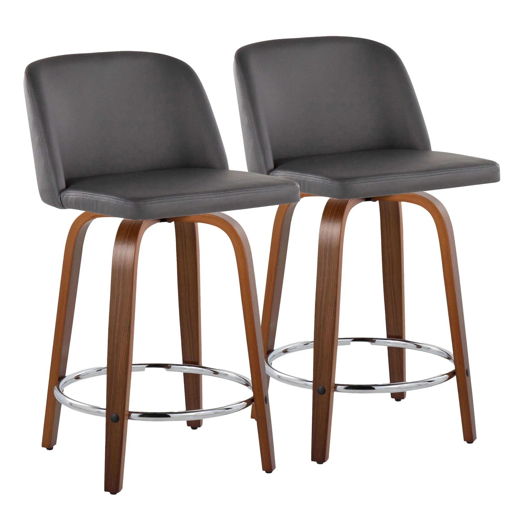 Toriano 24" Fixed Height Counter Stool - Set of 2 Cream By LumiSource - B24-TRNOPU-GRTZR2 WLCR2 - Image 8