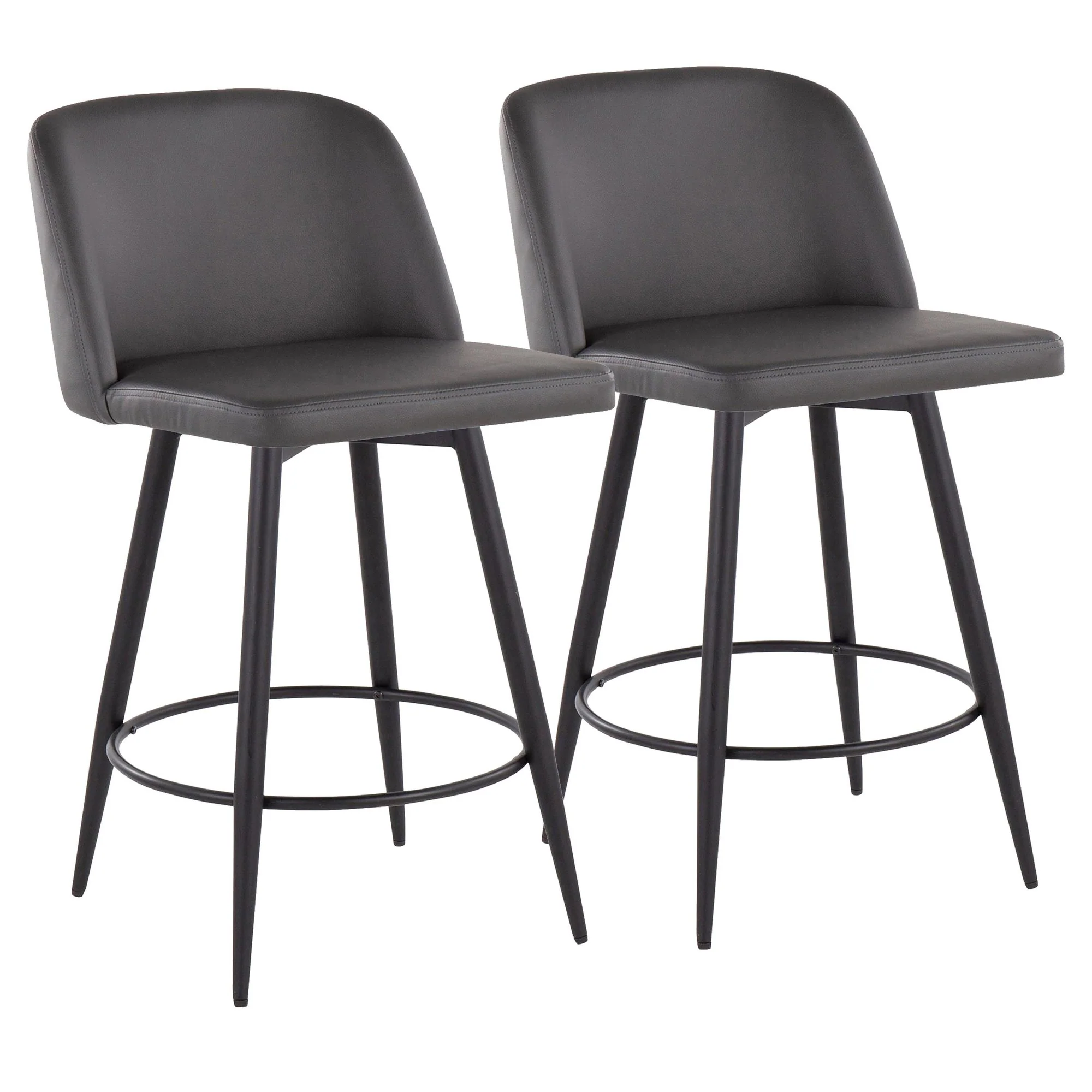 Toriano 26" Fixed Height Counter Stool - Set of 2 Cream By LumiSource - B26-TRNOPU-55TPRZQ2 BKCAM2 - Image 13