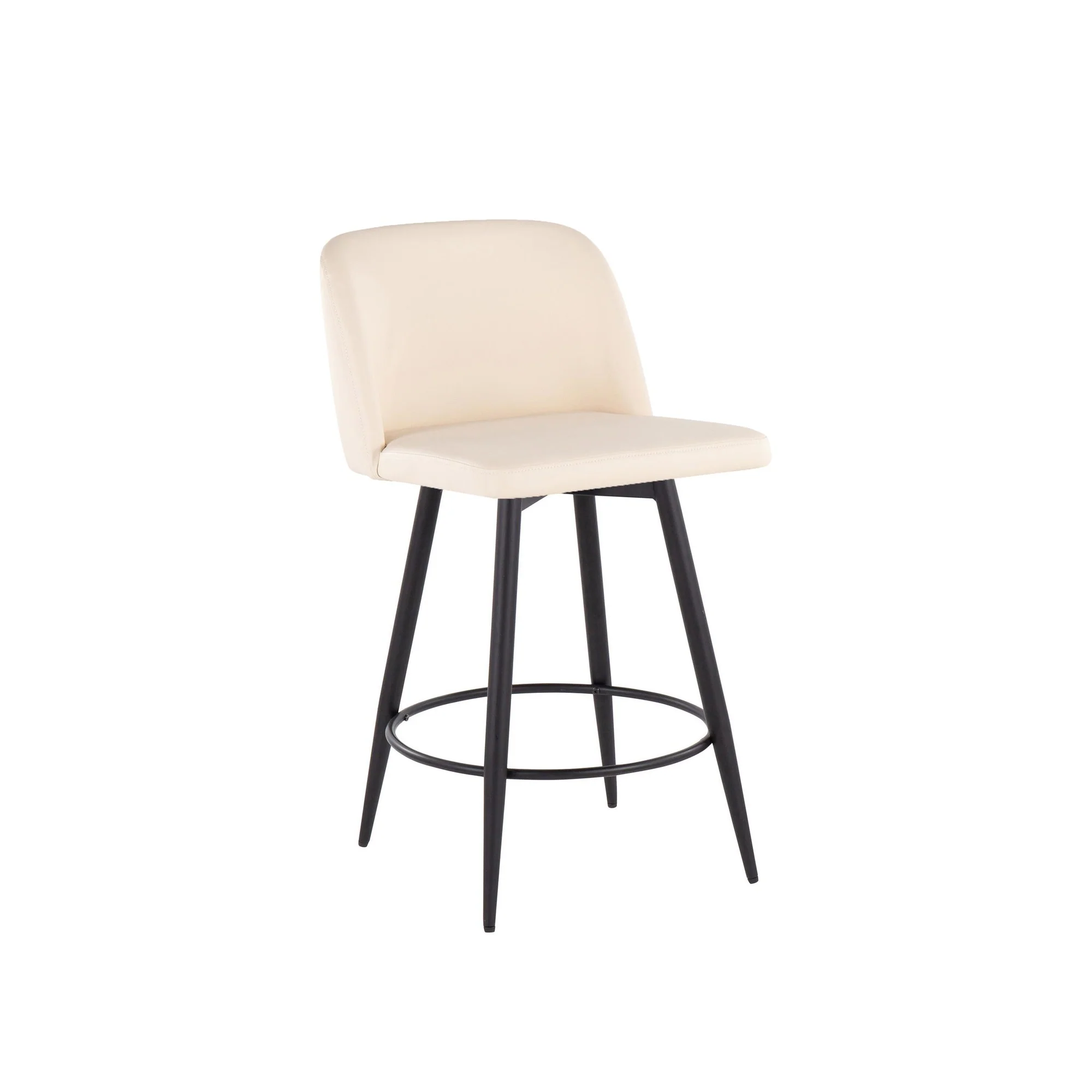Toriano 26" Fixed Height Counter Stool - Set of 2 Cream By LumiSource - B26-TRNOPU-55TPRZQ2 BKCAM2 - Image 9