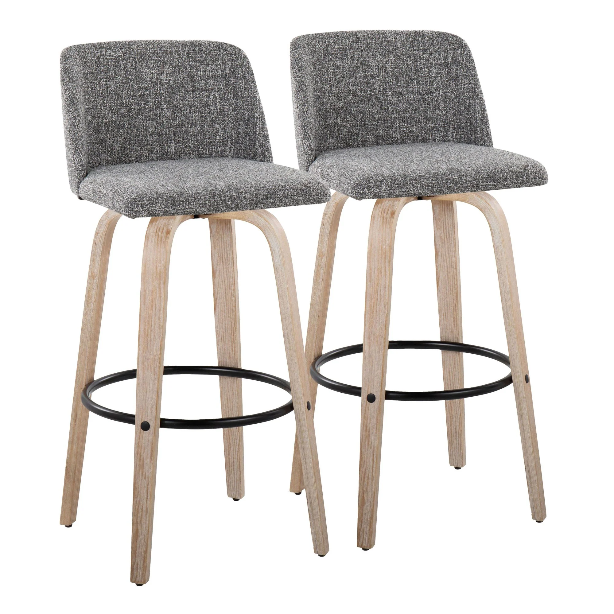 Toriano 26" Fixed Height Counter Stool - Set of 2 Gray By LumiSource - Image 18