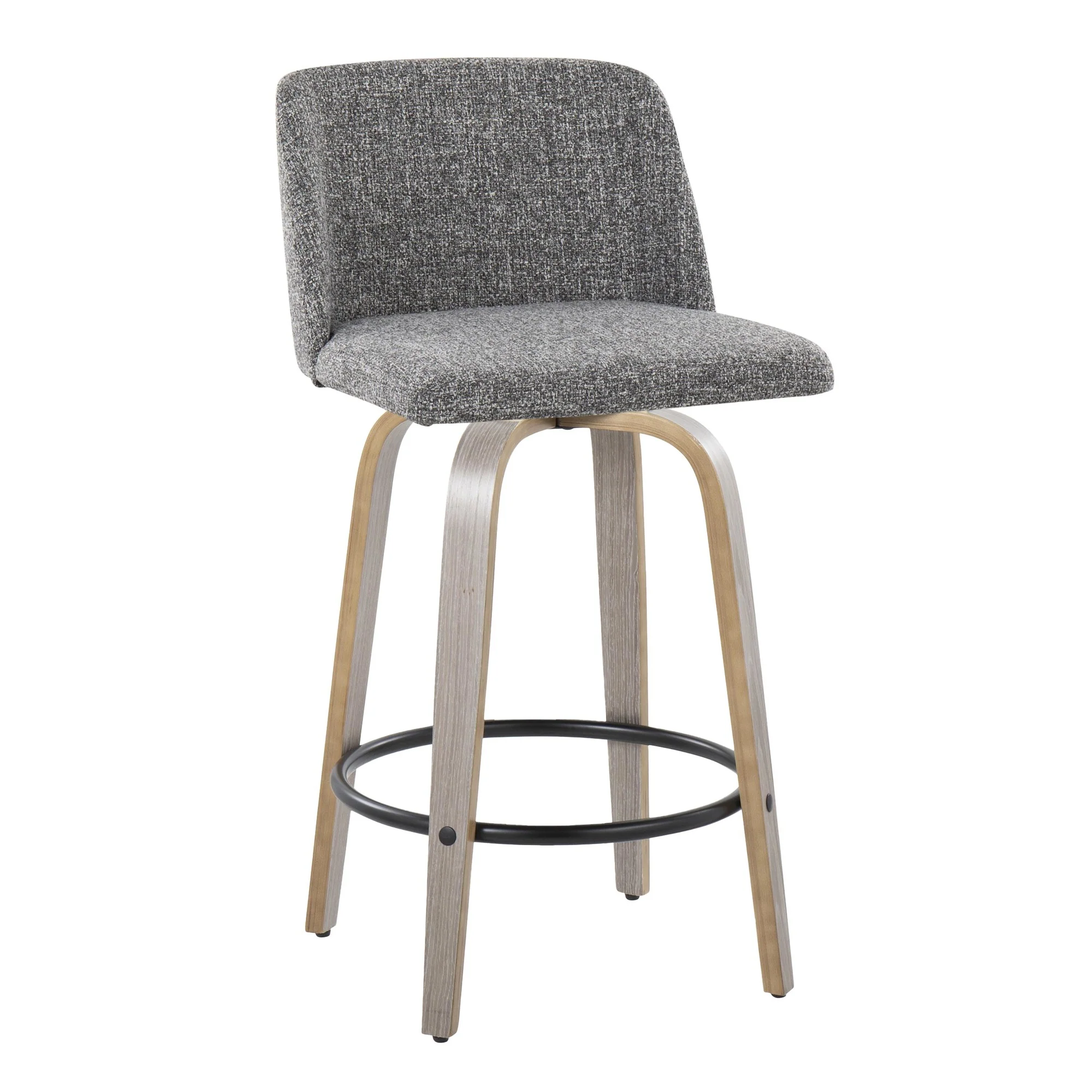 Toriano 26" Fixed Height Counter Stool - Set of 2 Gray By LumiSource - Image 3