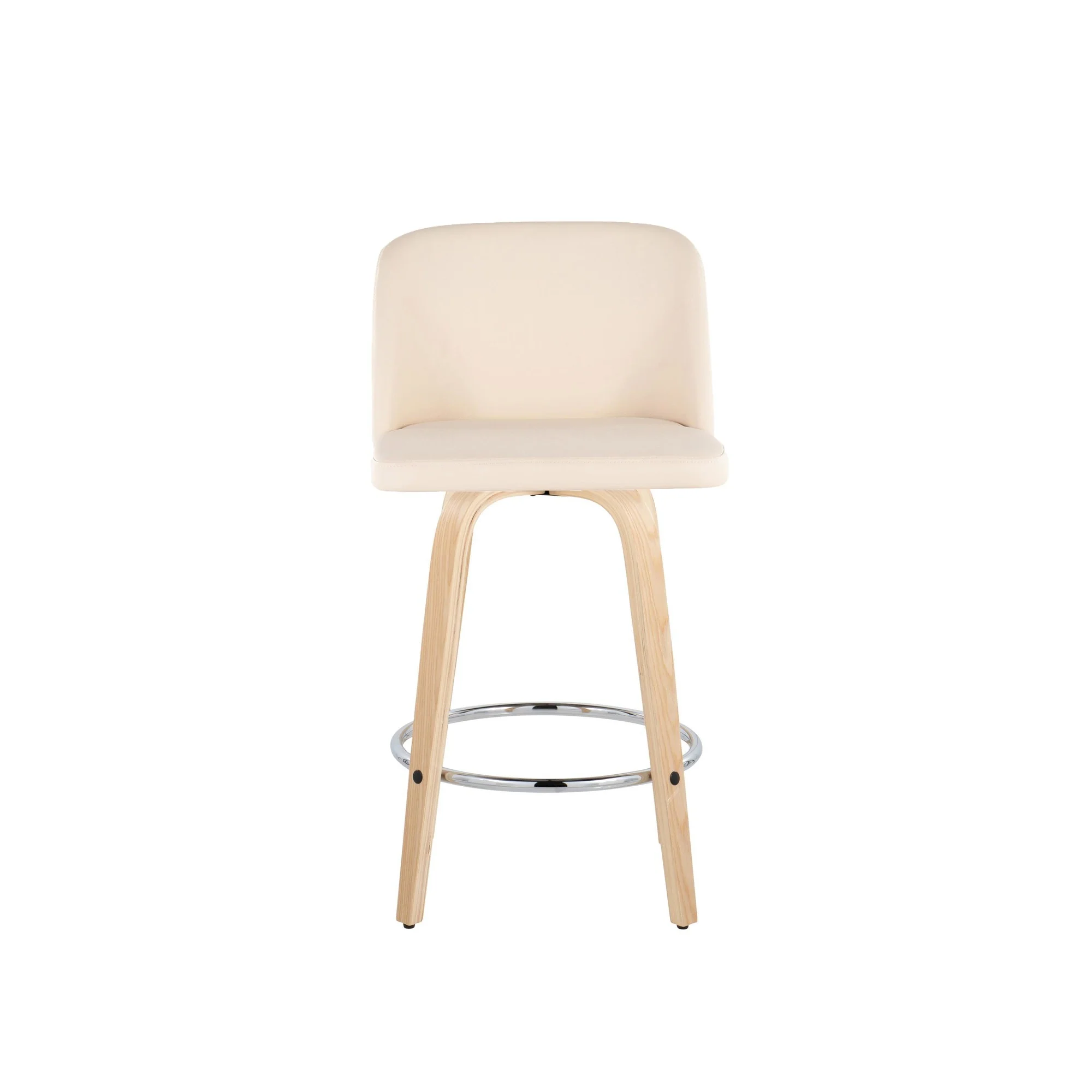 Toriano 26" Fixed Height Counter Stool - Set of 2 Cream By LumiSource - B26-TRNOPU-GRTZR2 NACR2 - Image 2