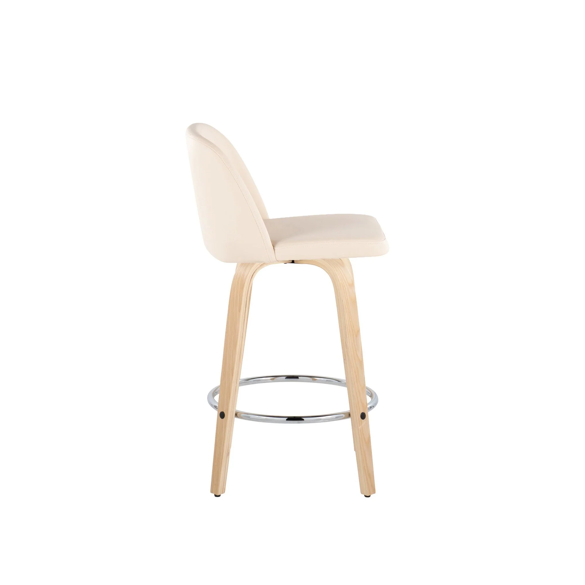 Toriano 26" Fixed Height Counter Stool - Set of 2 Cream By LumiSource - B26-TRNOPU-GRTZR2 NACR2 - Image 5