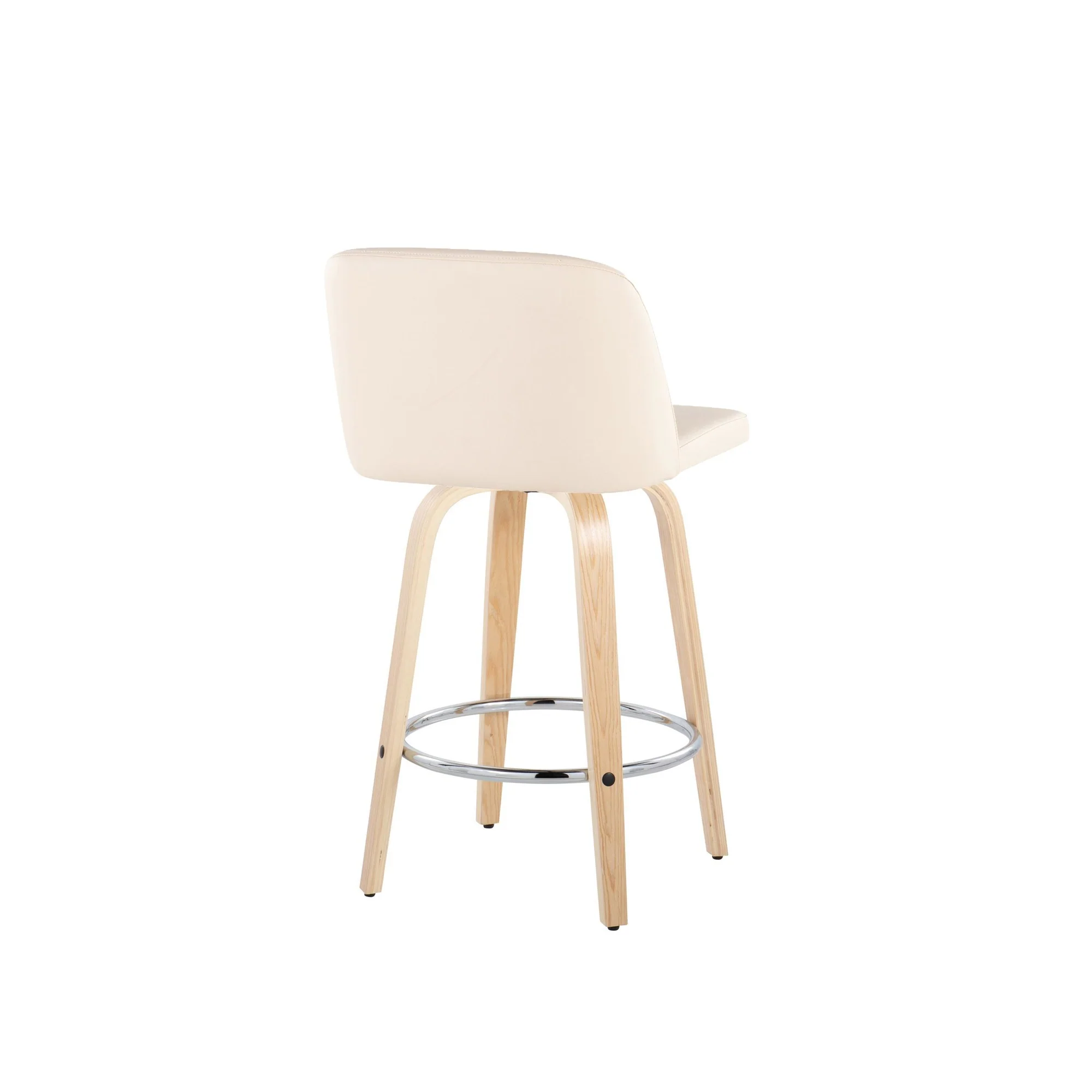 Toriano 26" Fixed Height Counter Stool - Set of 2 Cream By LumiSource - B26-TRNOPU-GRTZR2 NACR2 - Image 6