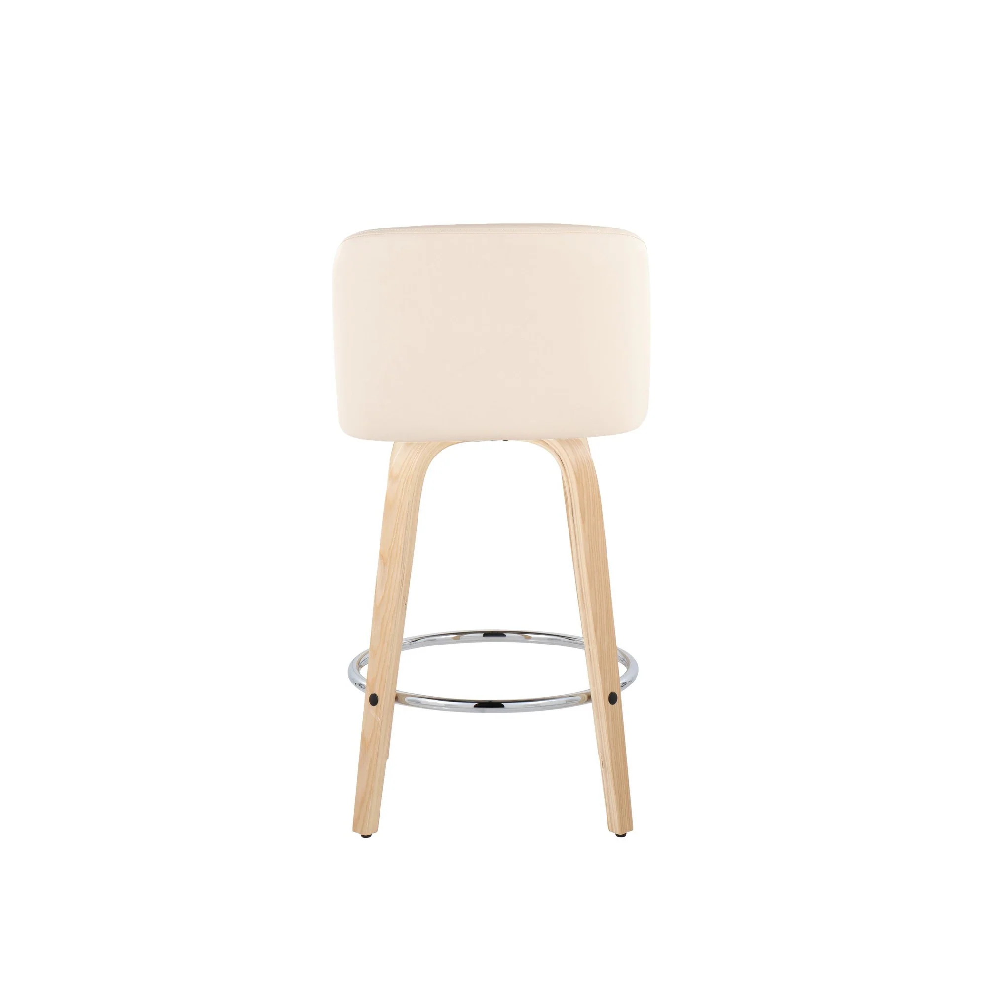 Toriano 26" Fixed Height Counter Stool - Set of 2 Cream By LumiSource - B26-TRNOPU-GRTZR2 NACR2 - Image 7