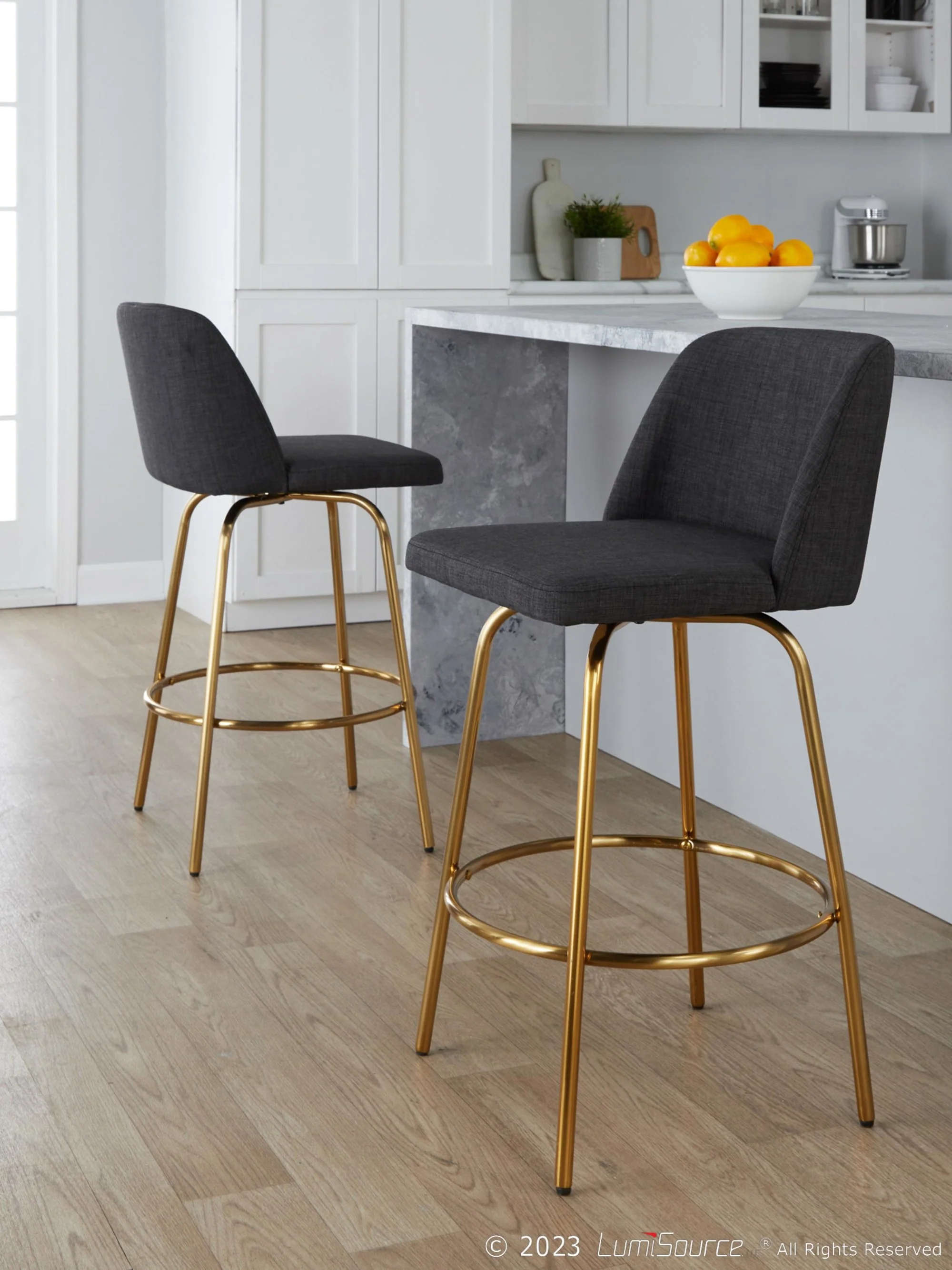Toriano 26" Fixed-Height Counter Stool - Set of 2 By LumiSource - B26-TRNOFB-CLARZG2 AUBU2 - Image 11