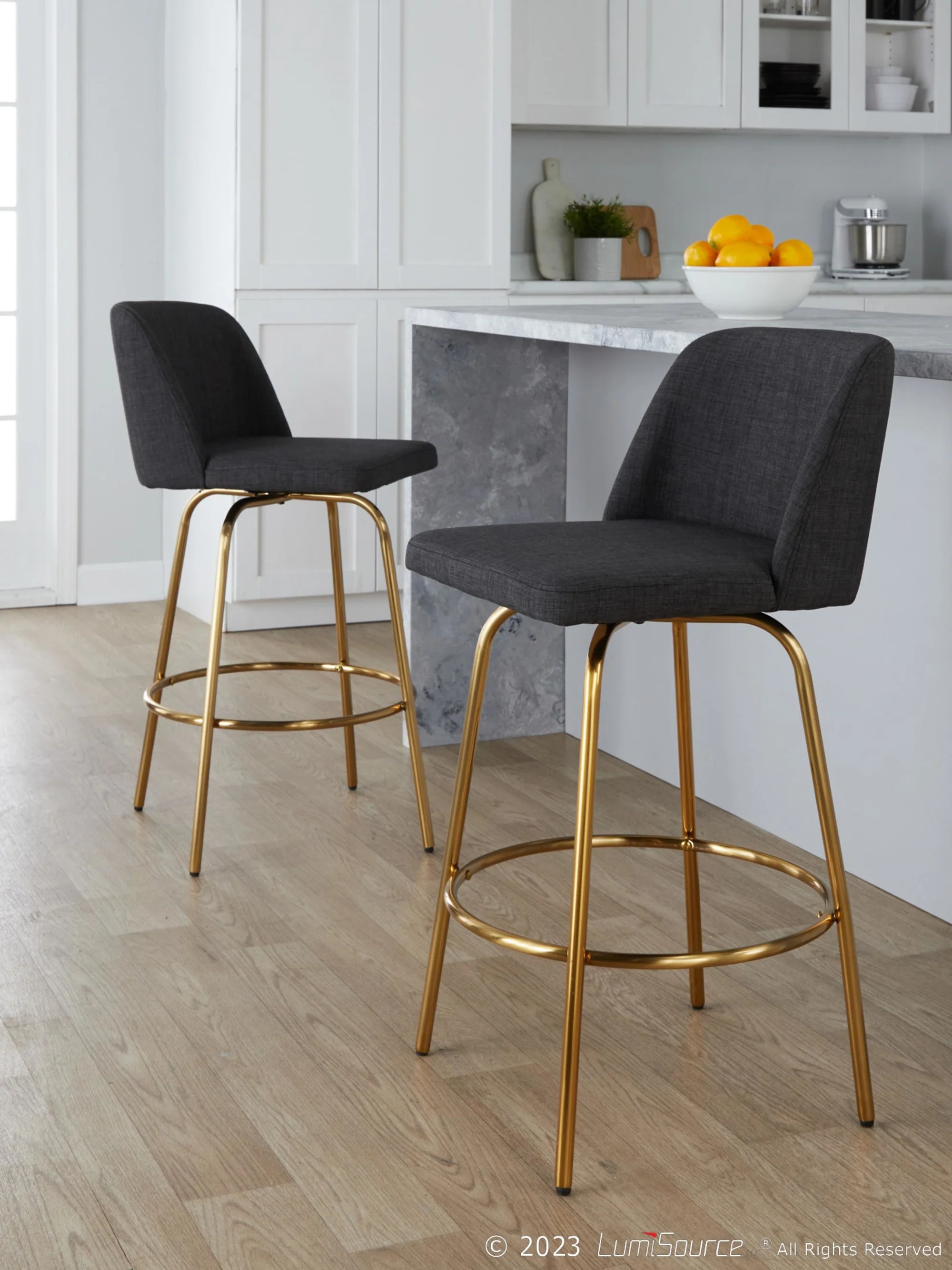 Toriano 26" Fixed-Height Counter Stool - Set of 2 By LumiSource - B26-TRNOFB-CLARZG2 AUBU2 - Image 12